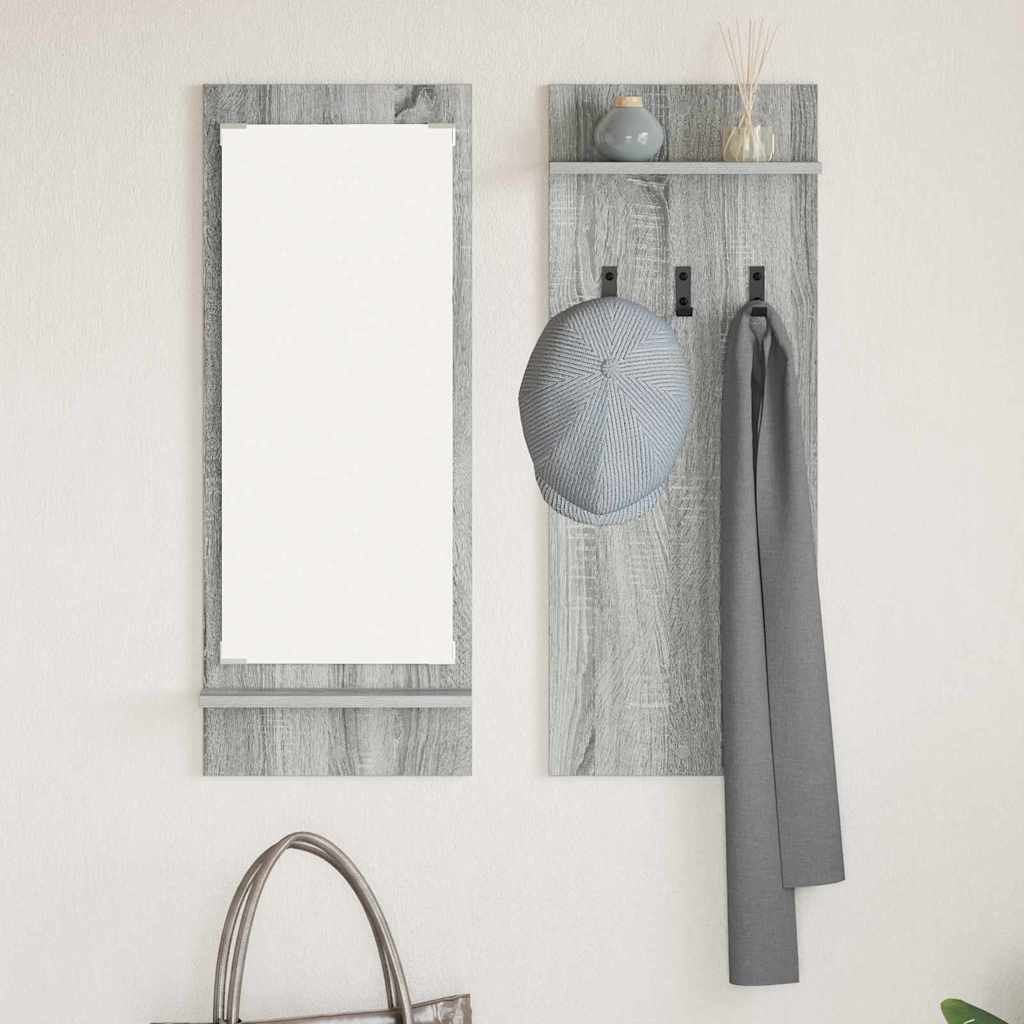 Vægmonteret Jakkeholder med hylde Grå Sonoma 70 x 10 x 90 cm