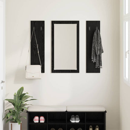 Vægmonteret Jakkeholder Vægmonteret Sort eg 96 x 1,5 x 90 cm