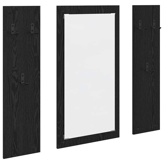 Vægmonteret Jakkeholder Vægmonteret Sort eg 96 x 1,5 x 90 cm