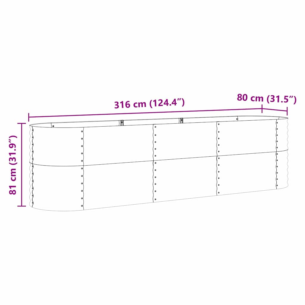 Højbed Brun 320 x 80 x 81 cm Stål