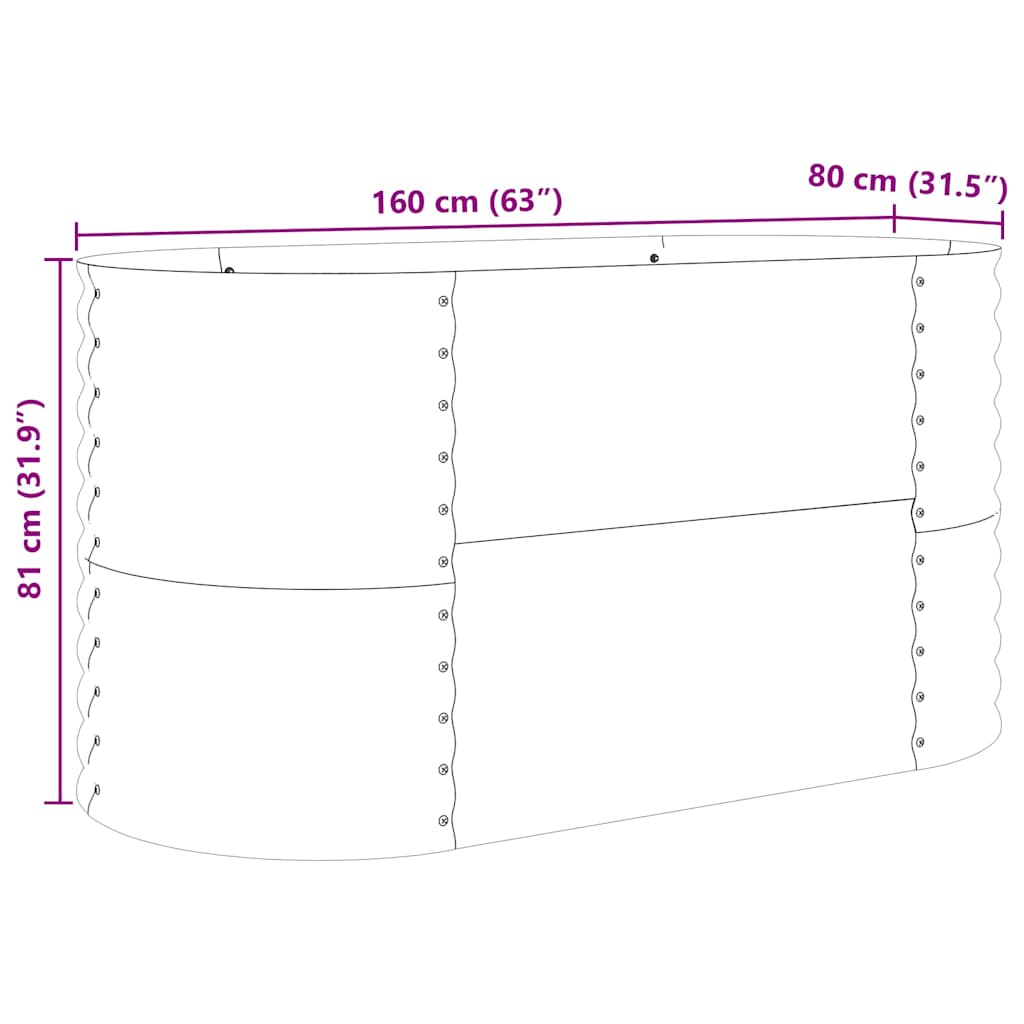 Højbed Brun 160 x 80 x 81 cm Stål