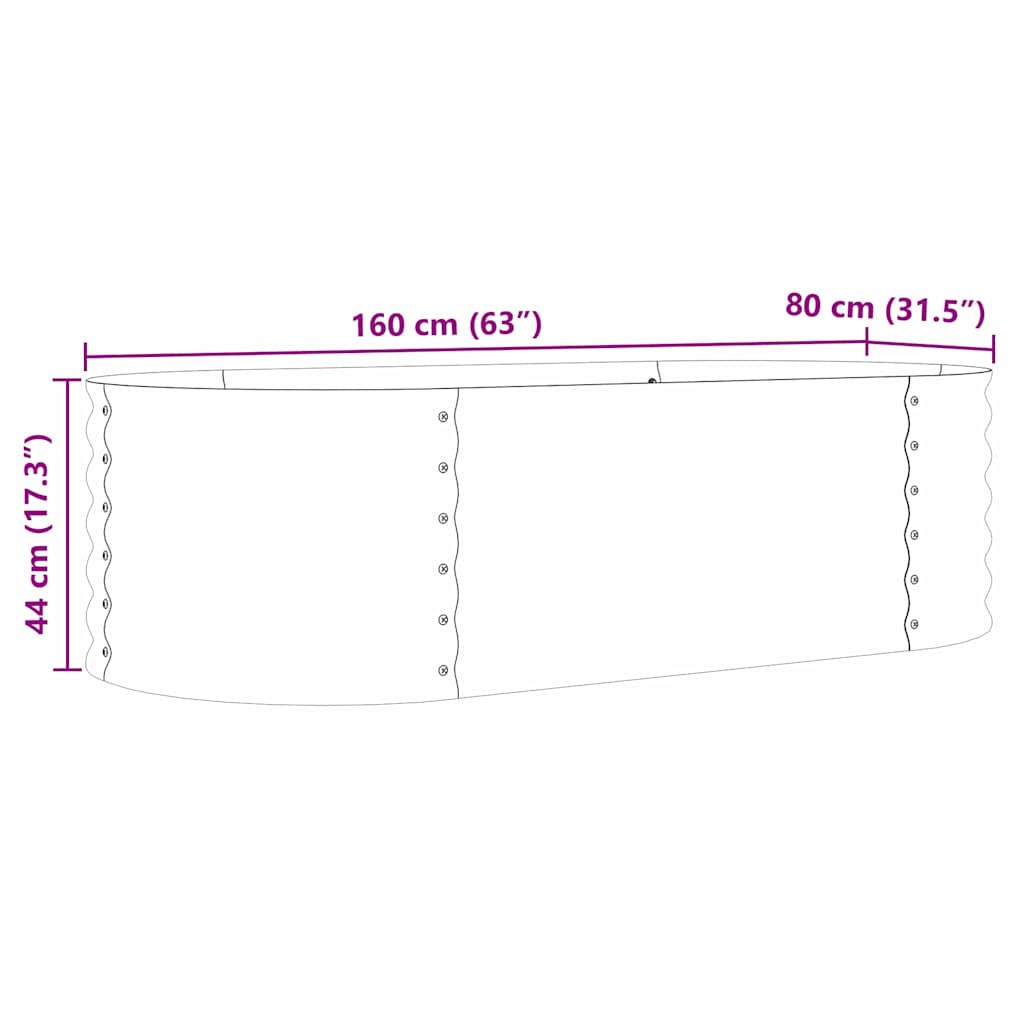 Højbed Brun 160 x 80 x 44 cm Stål