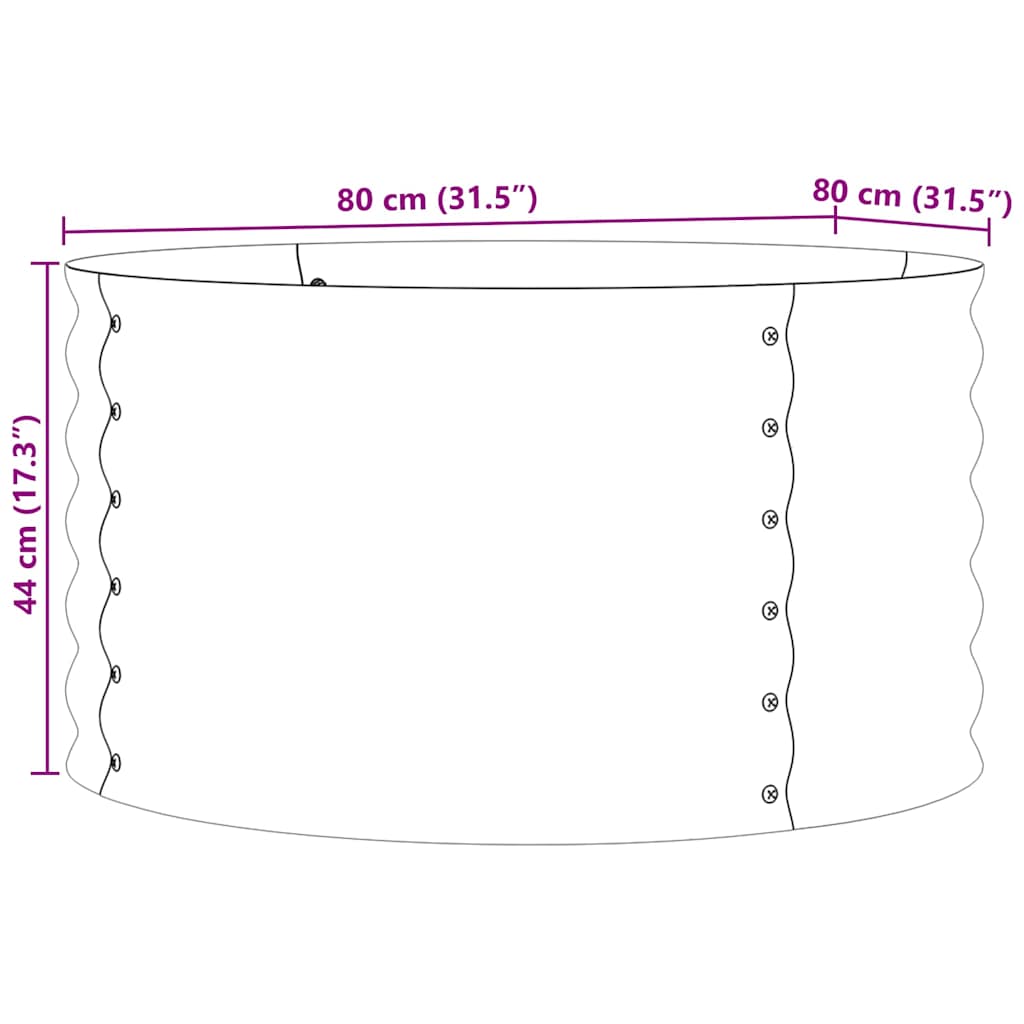 Højbed Brun 80 x 80 x 44 cm Stål