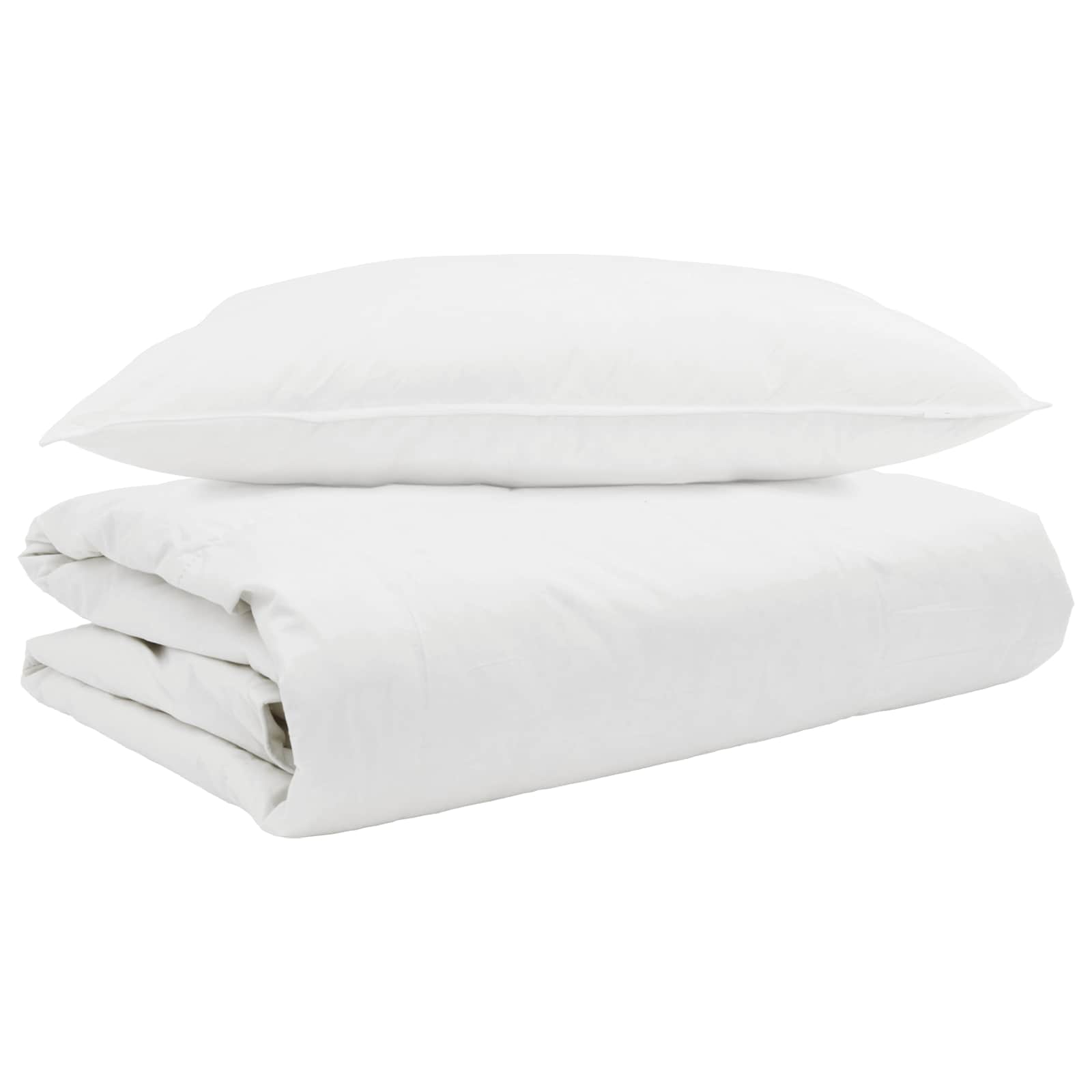Sommer dyne med pude 2 pcs Hvid Dunfjer