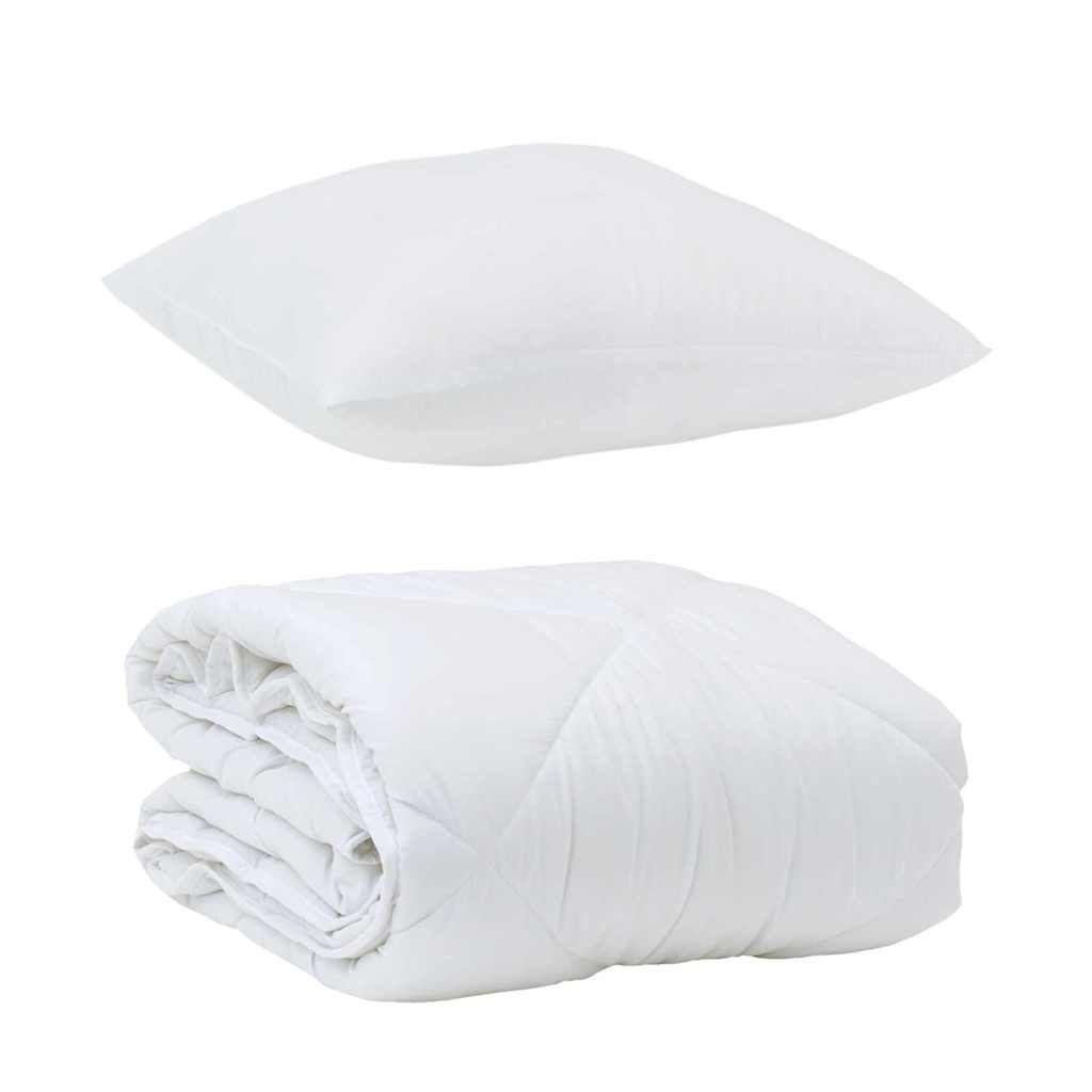 Årsdækkende Dyne med pude 2 pcs Hvid Microfiber