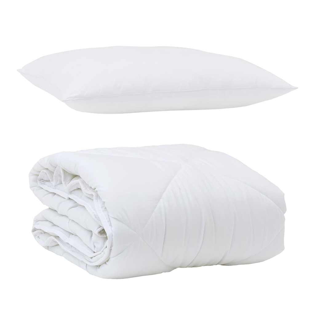 Årsdækkende Dyne med pude 2 pcs Hvid Microfiber