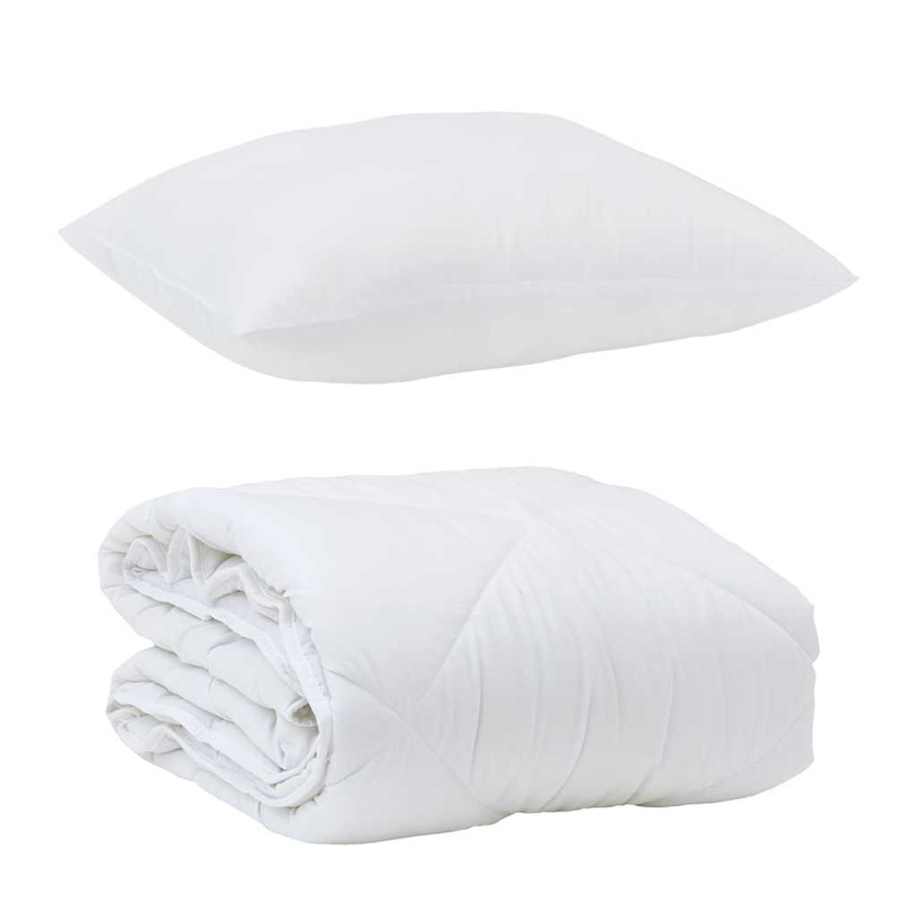 Årsdækkende Dyne med pude 2 pcs Hvid Microfiber