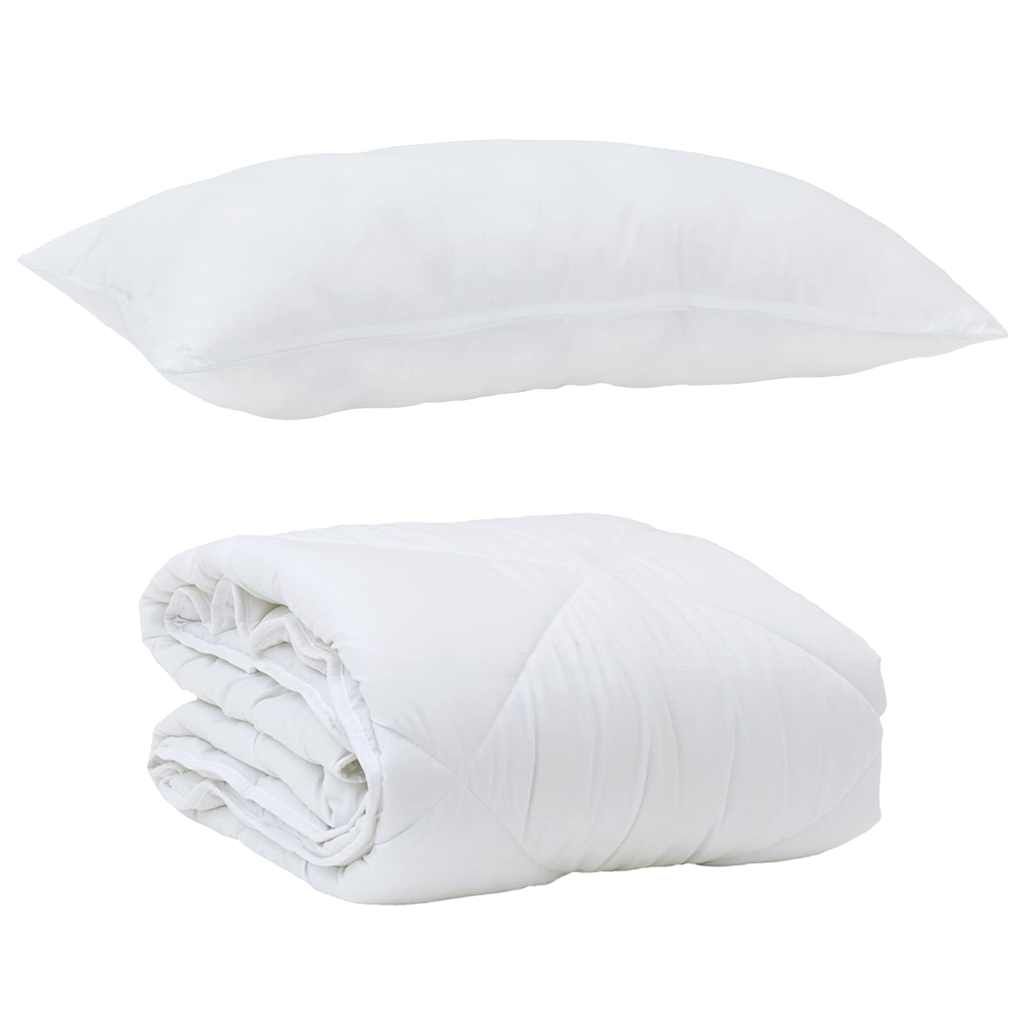 Årsdækkende Dyne med pude 2 pcs Hvid Microfiber