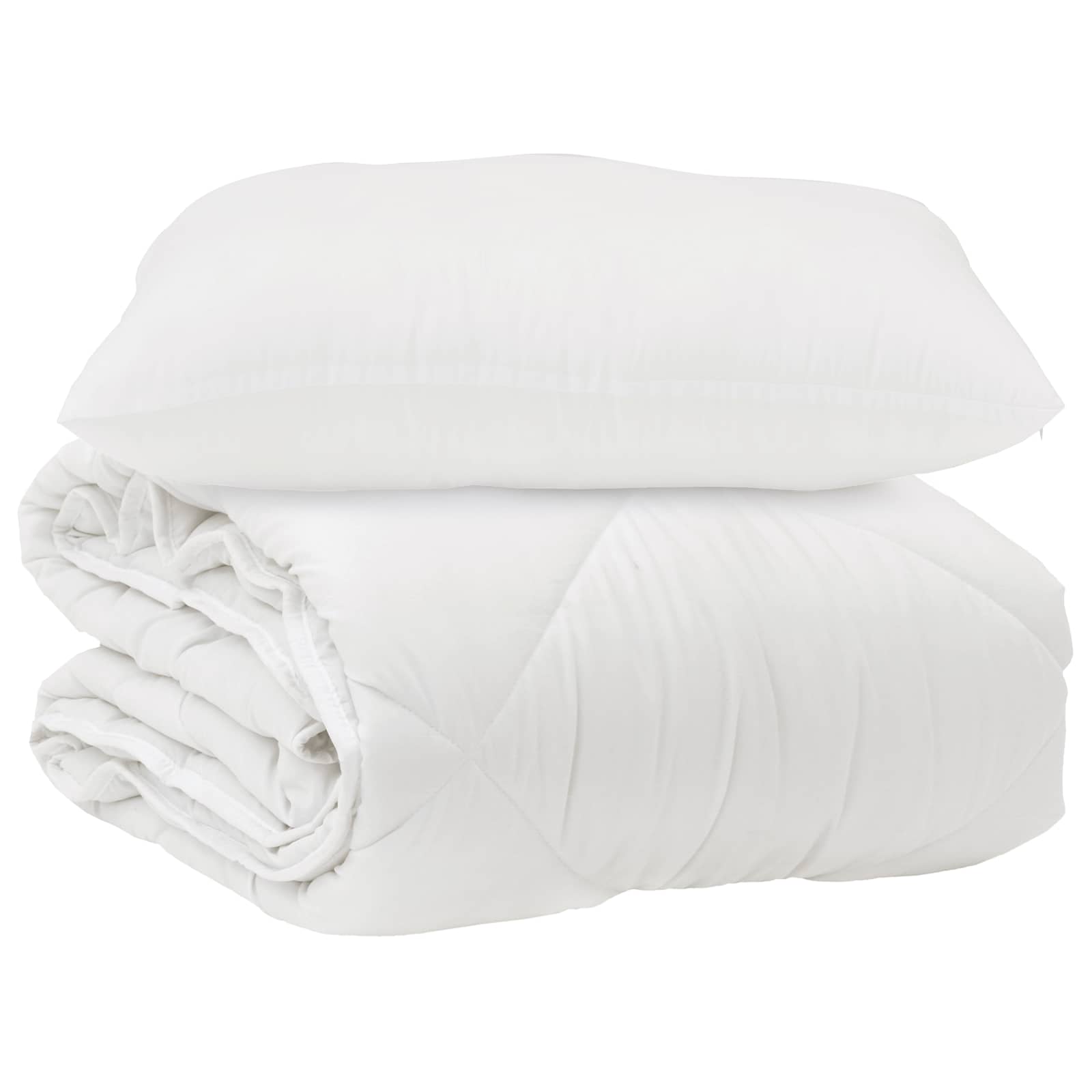 Dyne med pude 2 pcs Hvid Microfiber