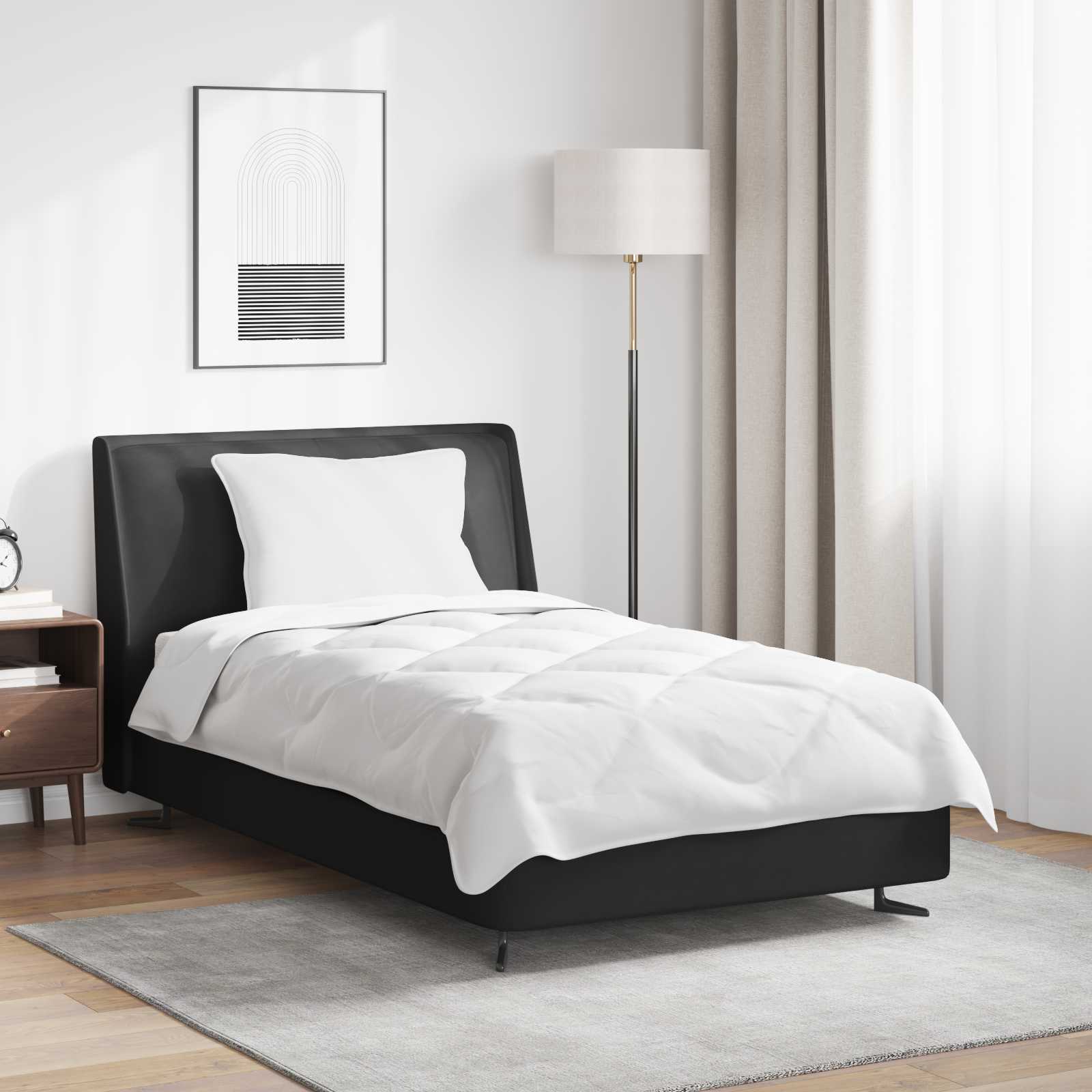 Dyne med pude 2 pcs Hvid Microfiber billede