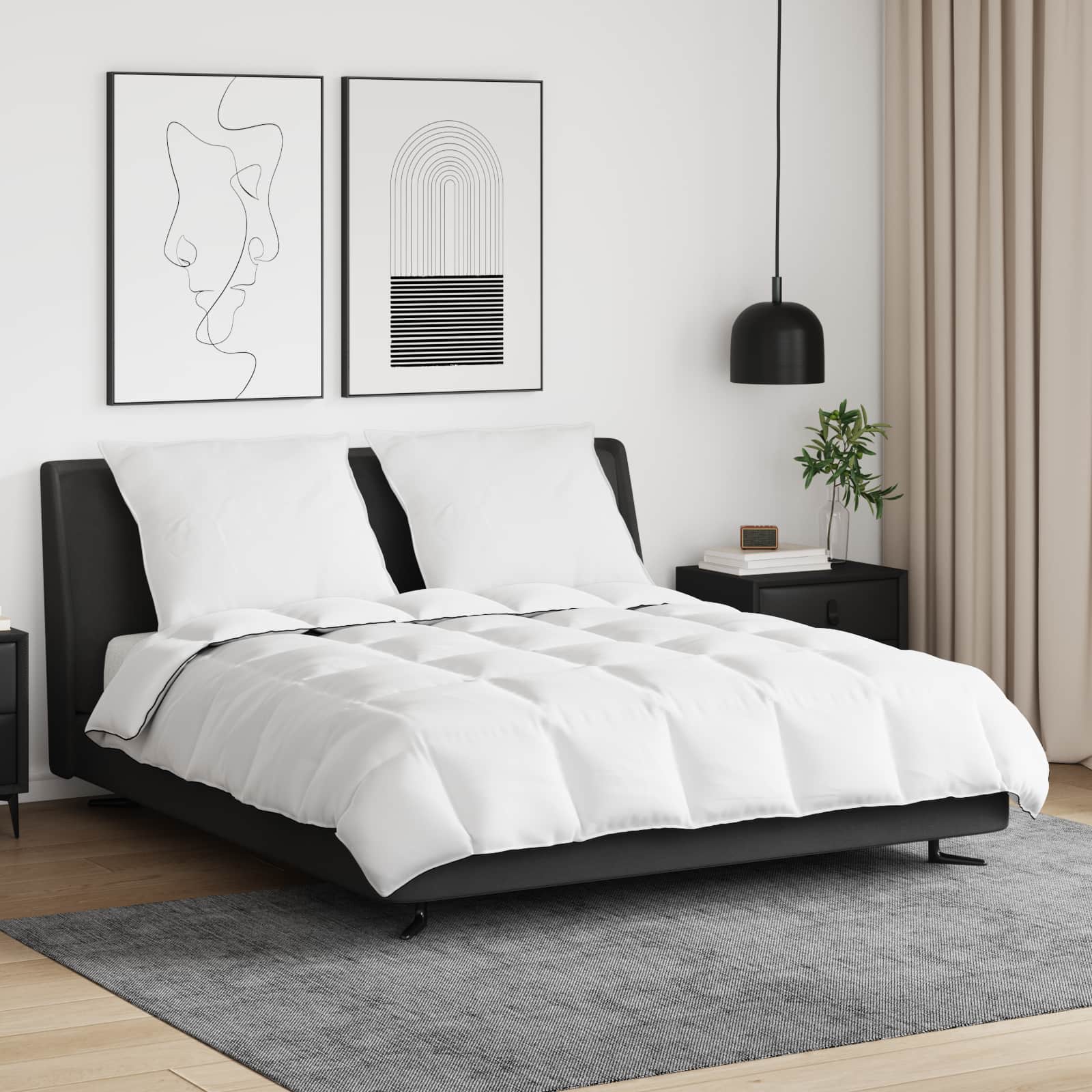 Vinter dyne med pude 3 pcs Hvid Dunfjer