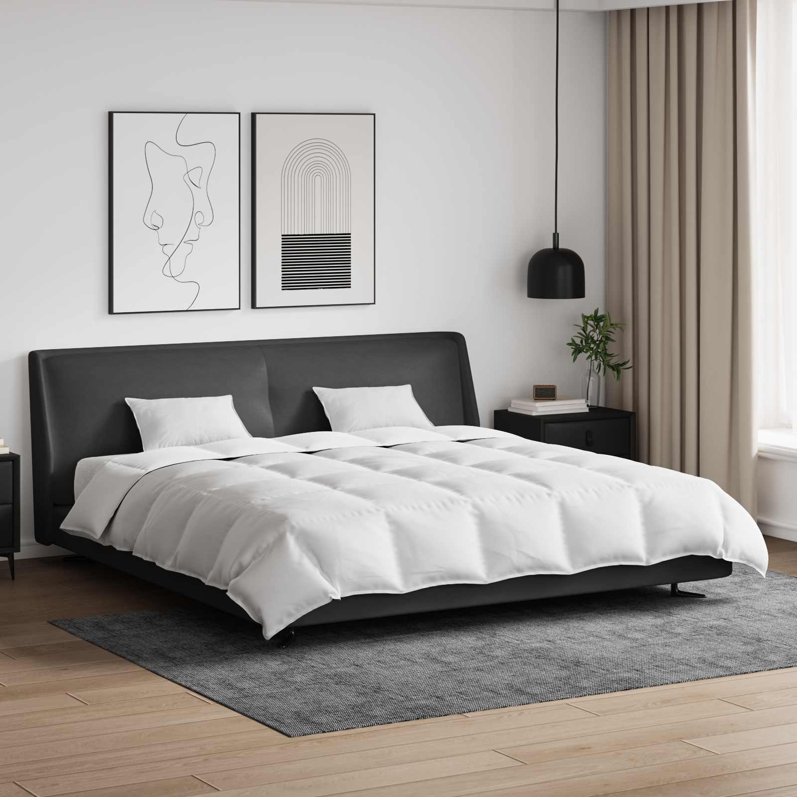 Dynebetræk Sæt med pude 3 pcs Hvid Dunfjer