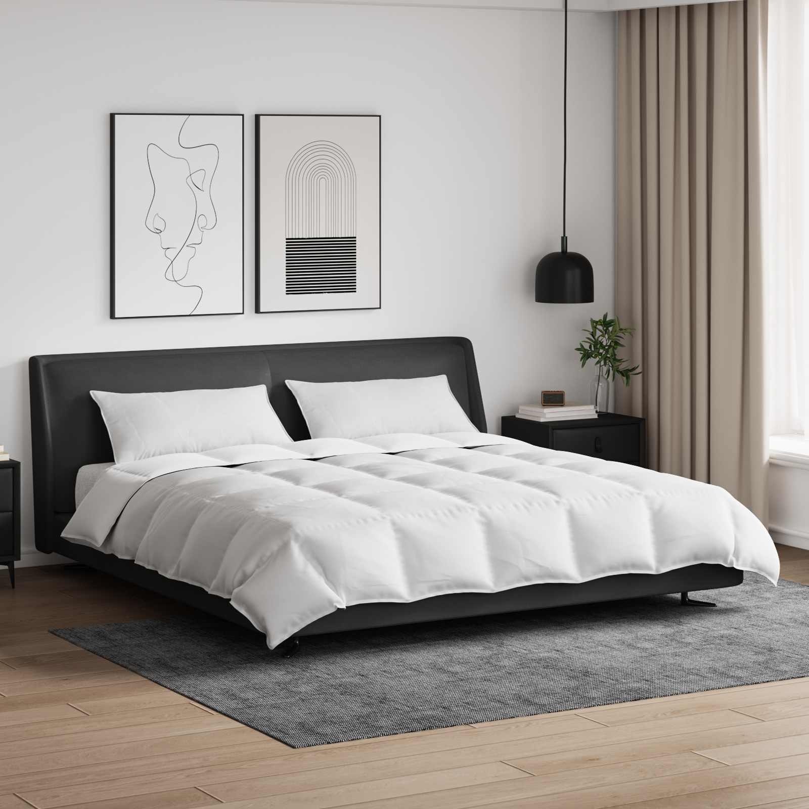 Dynebetræk Sæt med pude 3 pcs Hvid Dunfjer billede