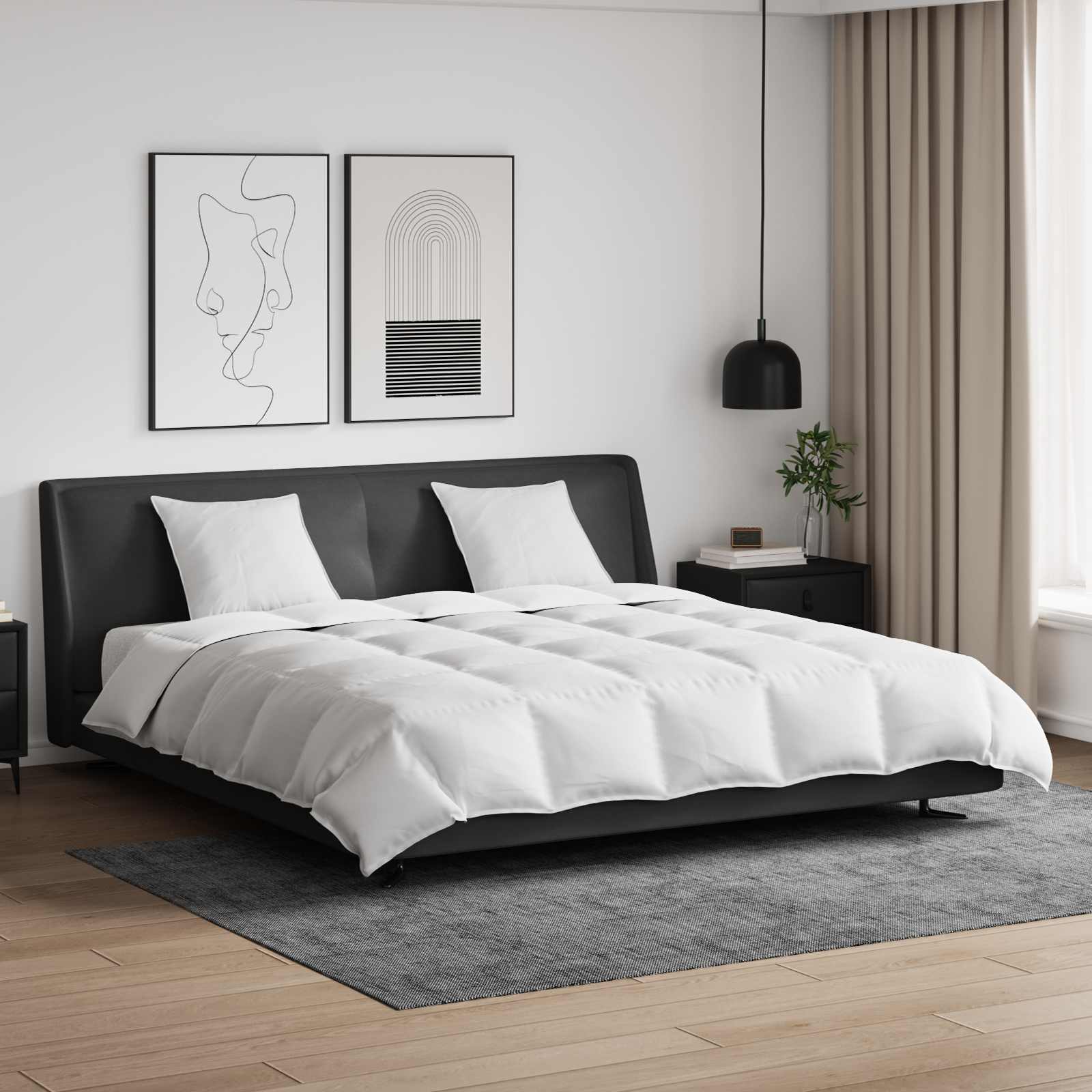Dynebetræk Sæt med pude 3 pcs Hvid Dunfjer
