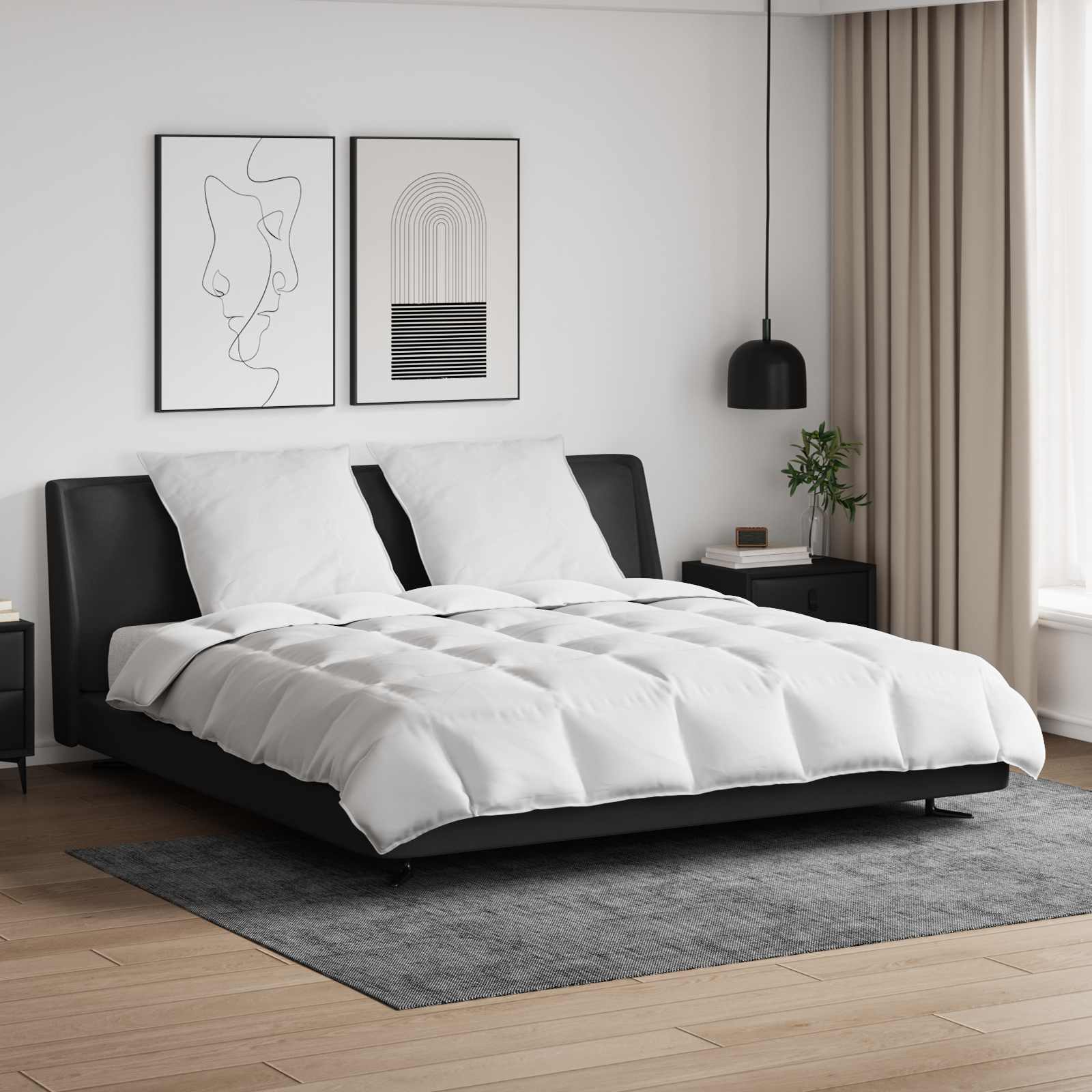 Dynebetræk Sæt med pude 3 pcs Hvid Dunfjer