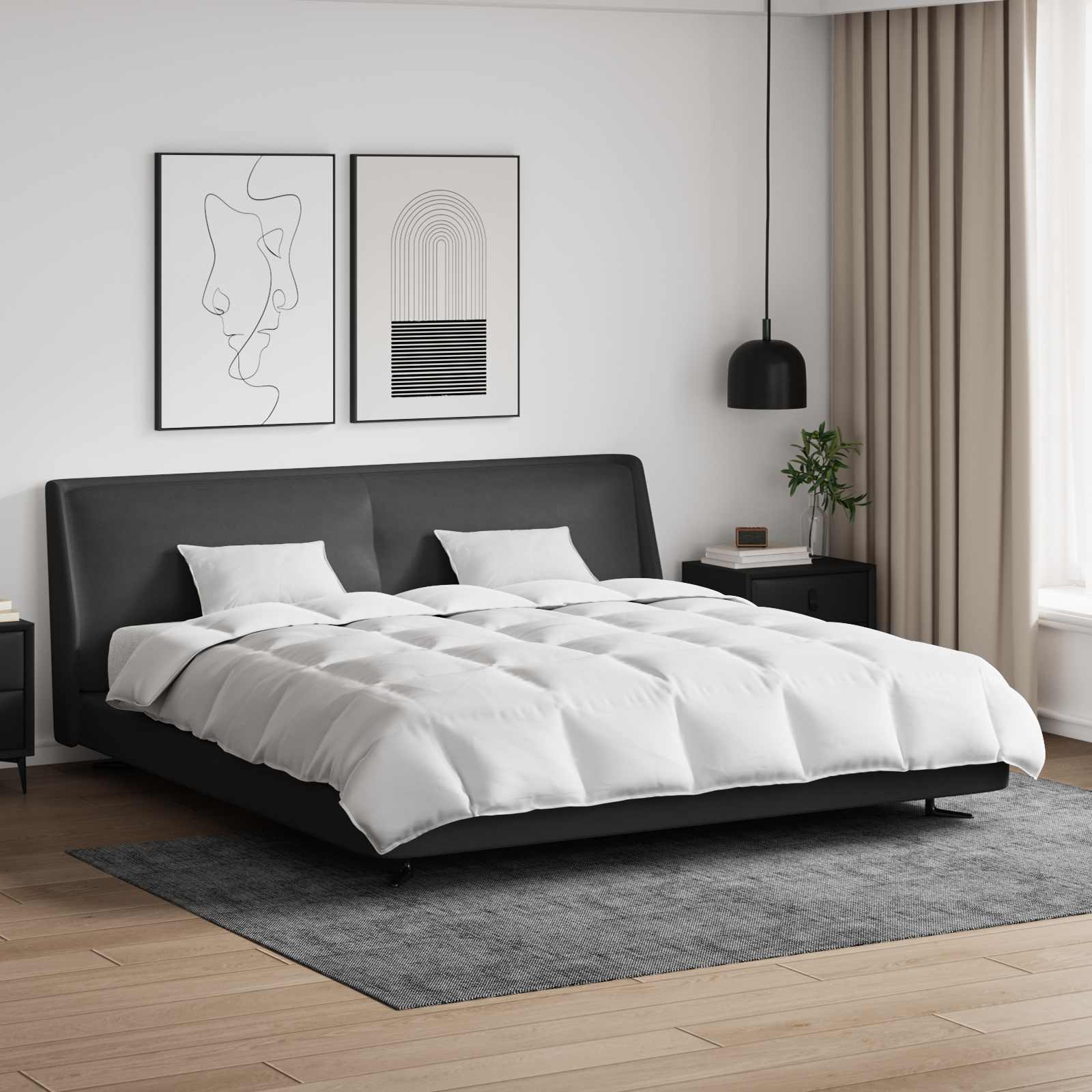 Dynebetræk Sæt med pude 3 pcs Hvid Dunfjer