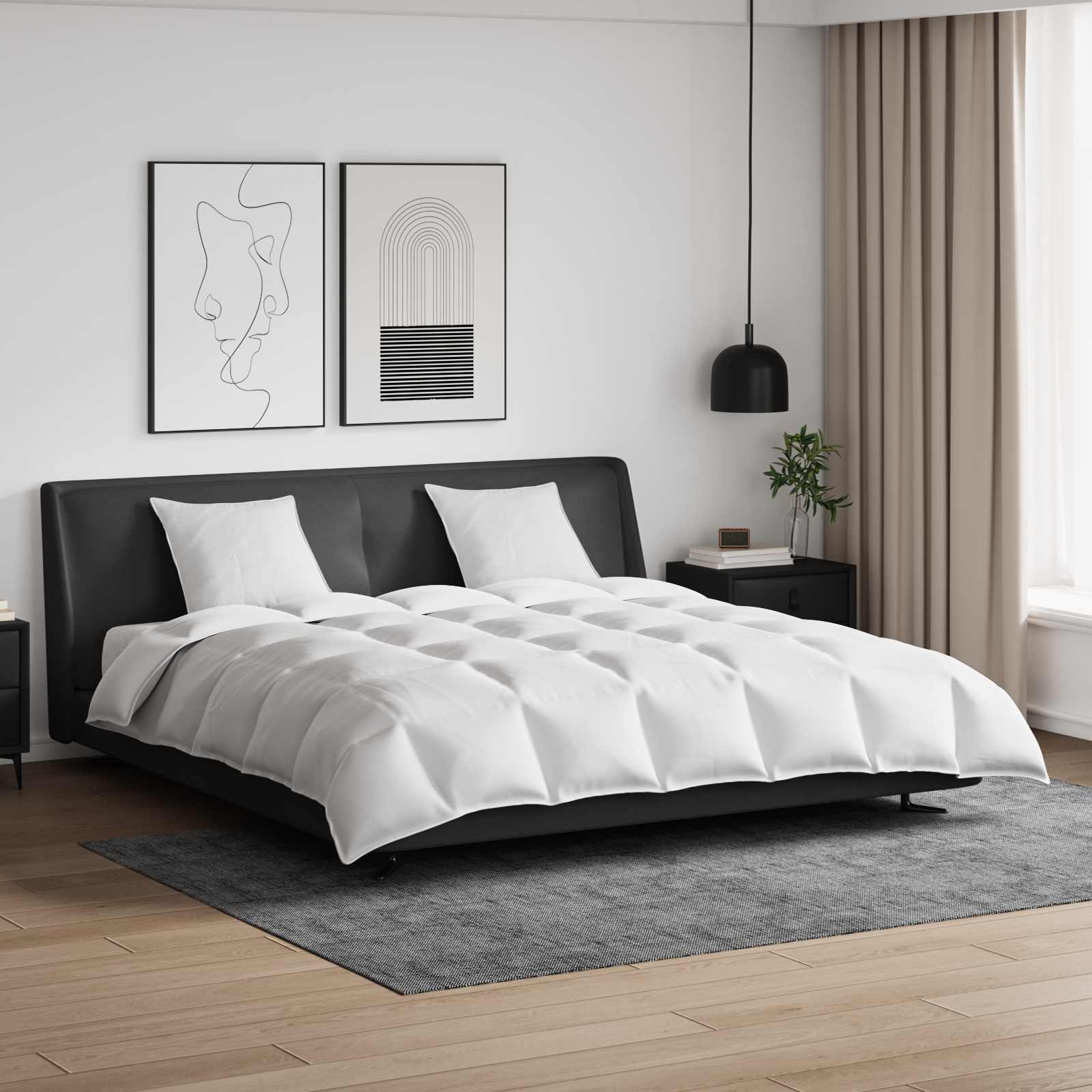 Dynebetræk Sæt med pude 3 pcs Hvid Dunfjer