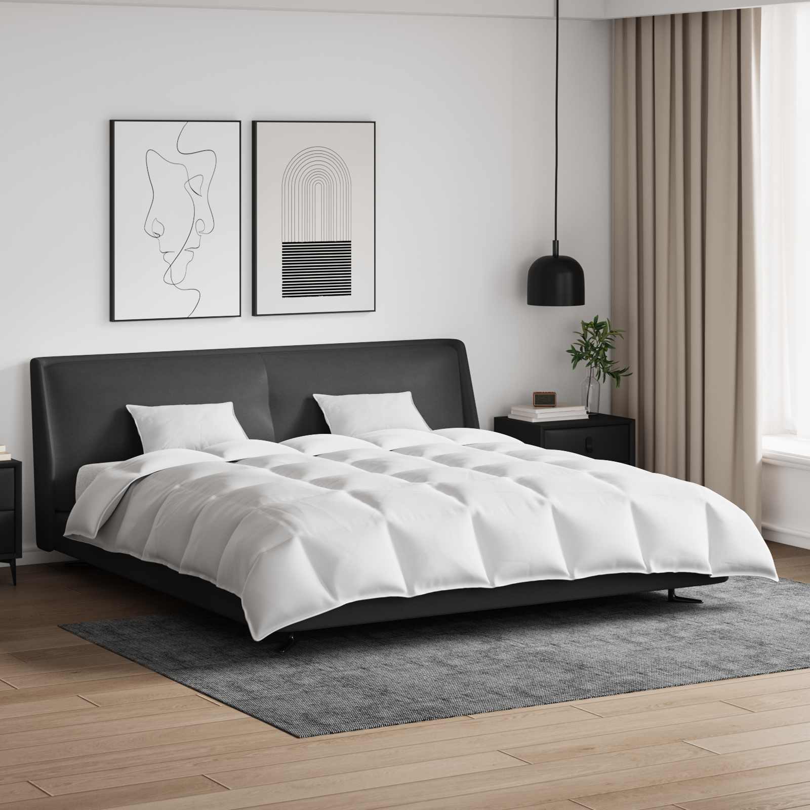 Dynebetræk Sæt med pude 3 pcs Hvid Dunfjer