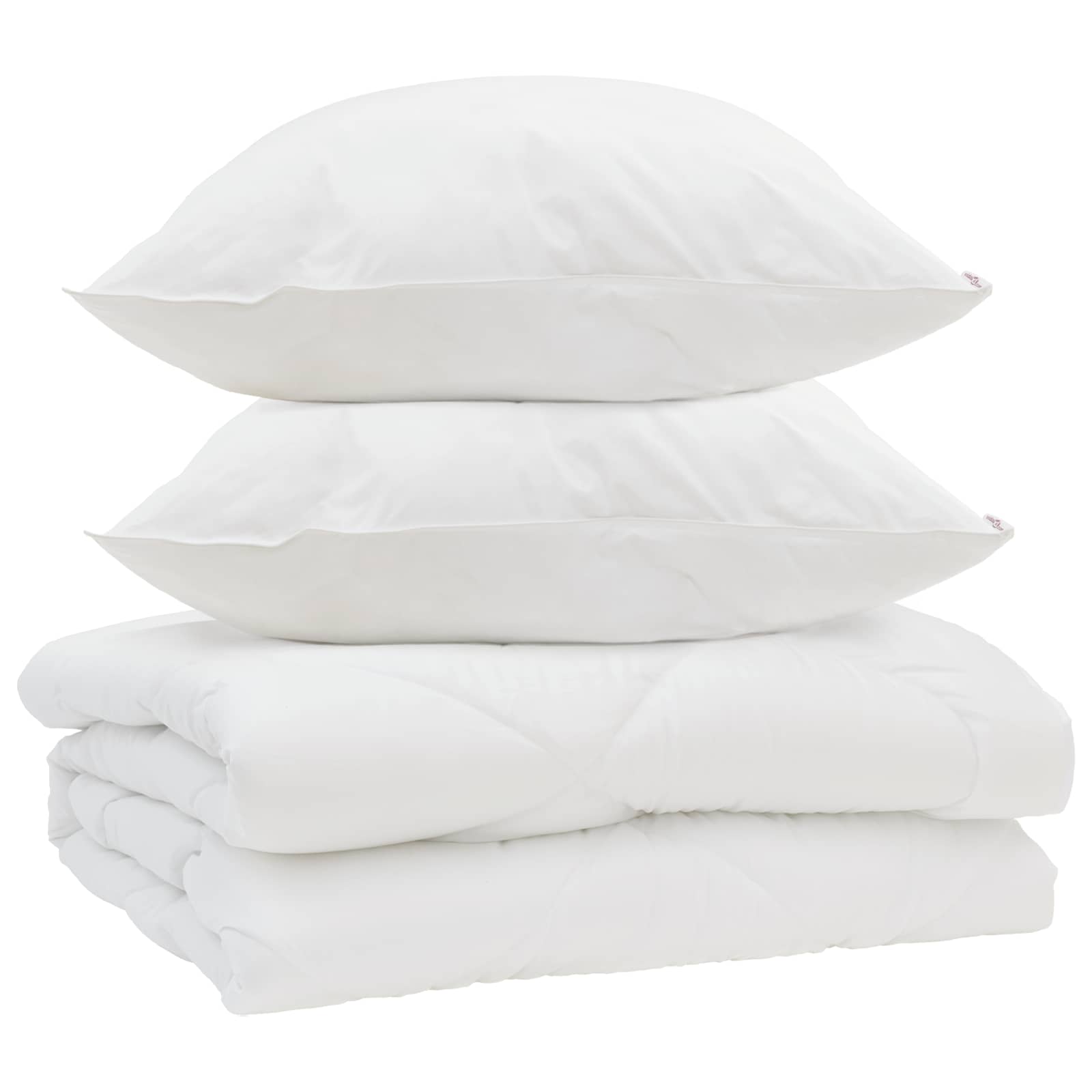 Dyne med pude 3 pcs Hvid Mikrofiber