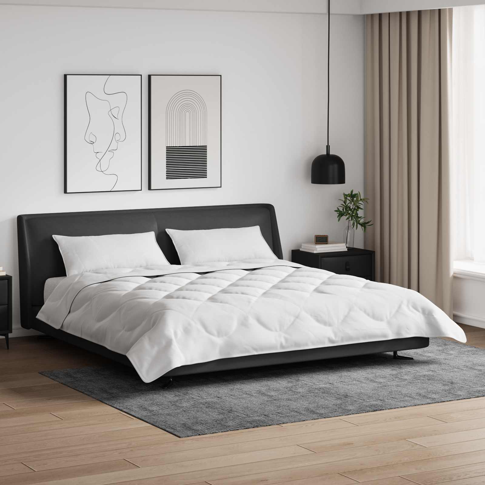 Dyne med pude 3 pcs Hvid Mikrofiber