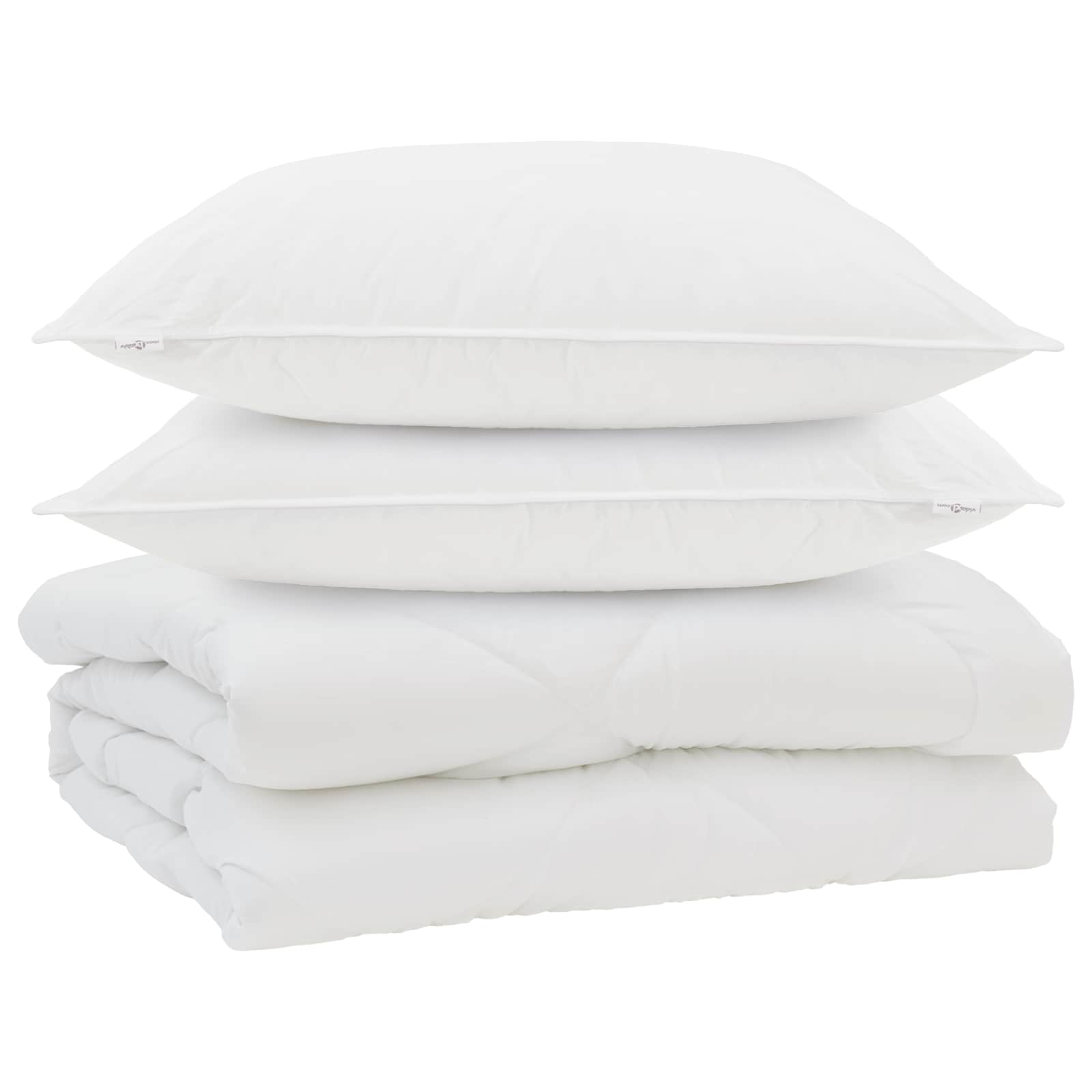 Dyne med pude 3 pcs Hvid Mikrofiber