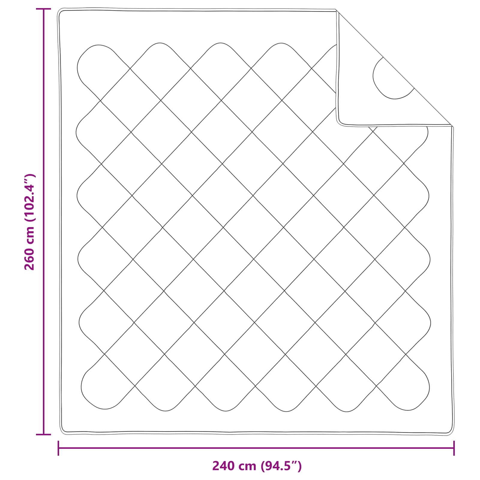 Dyne med pude 3 pcs Hvid Mikrofiber