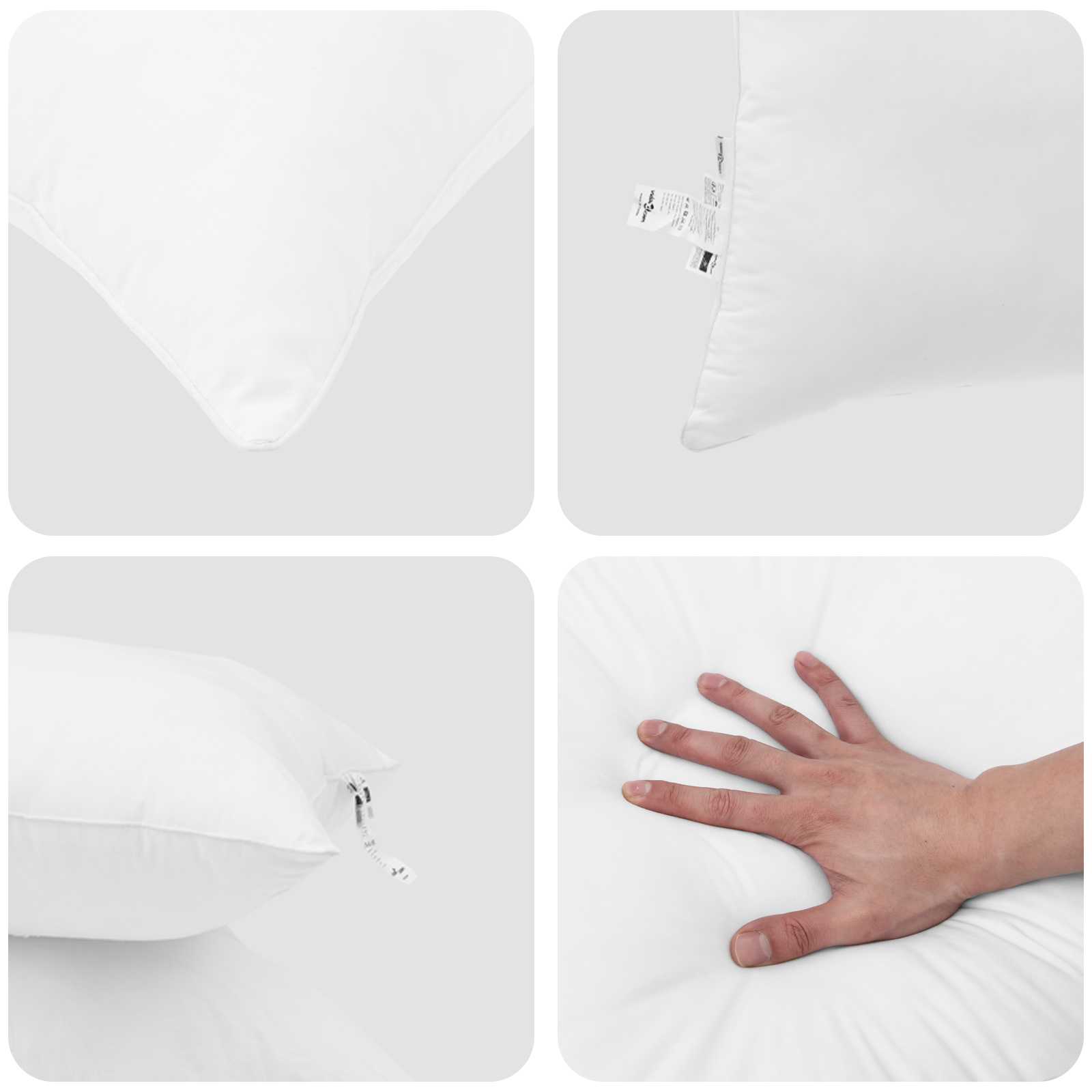 Dyne med pude 3 pcs Hvid Mikrofiber