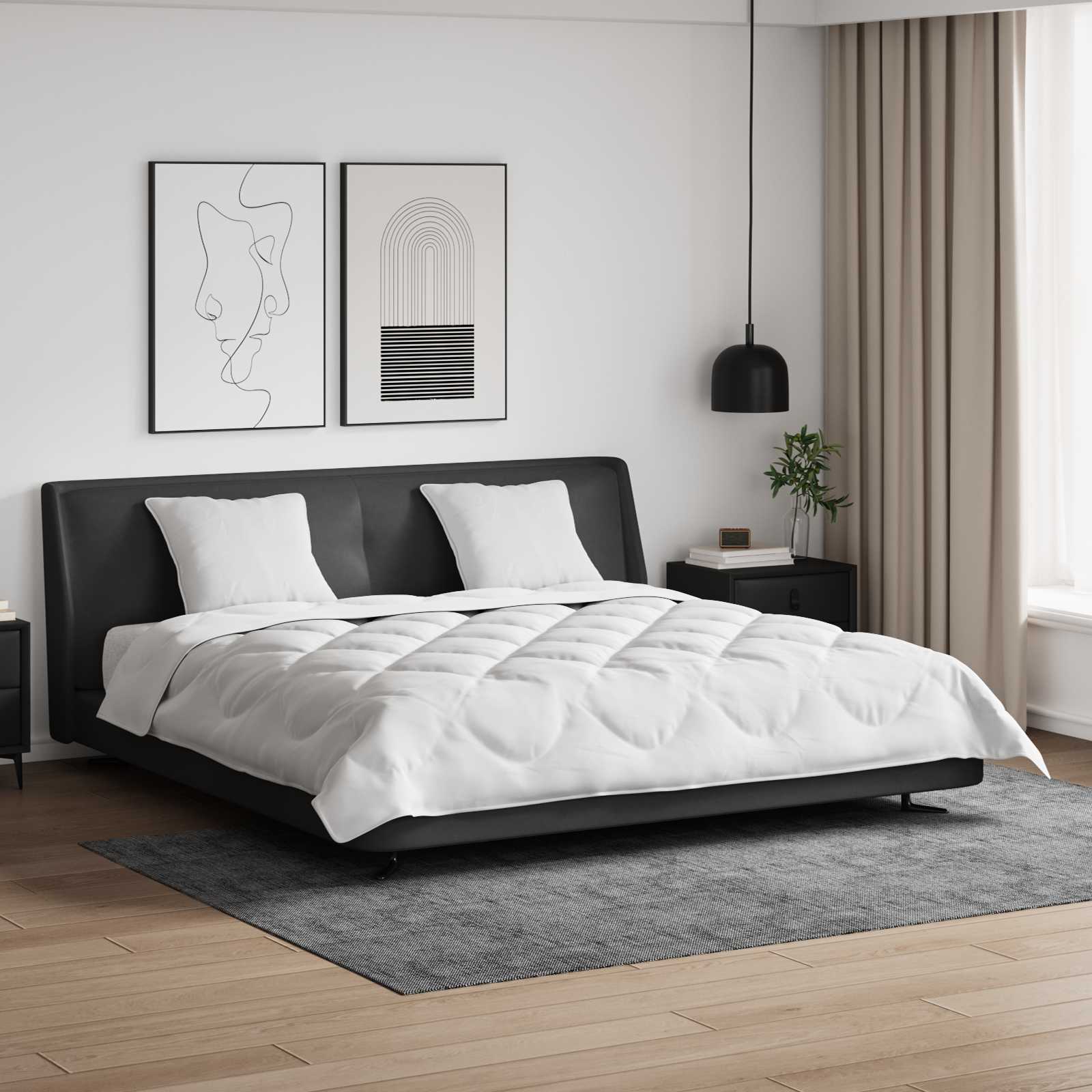 Dyne med pude 3 pcs Hvid Mikrofiber