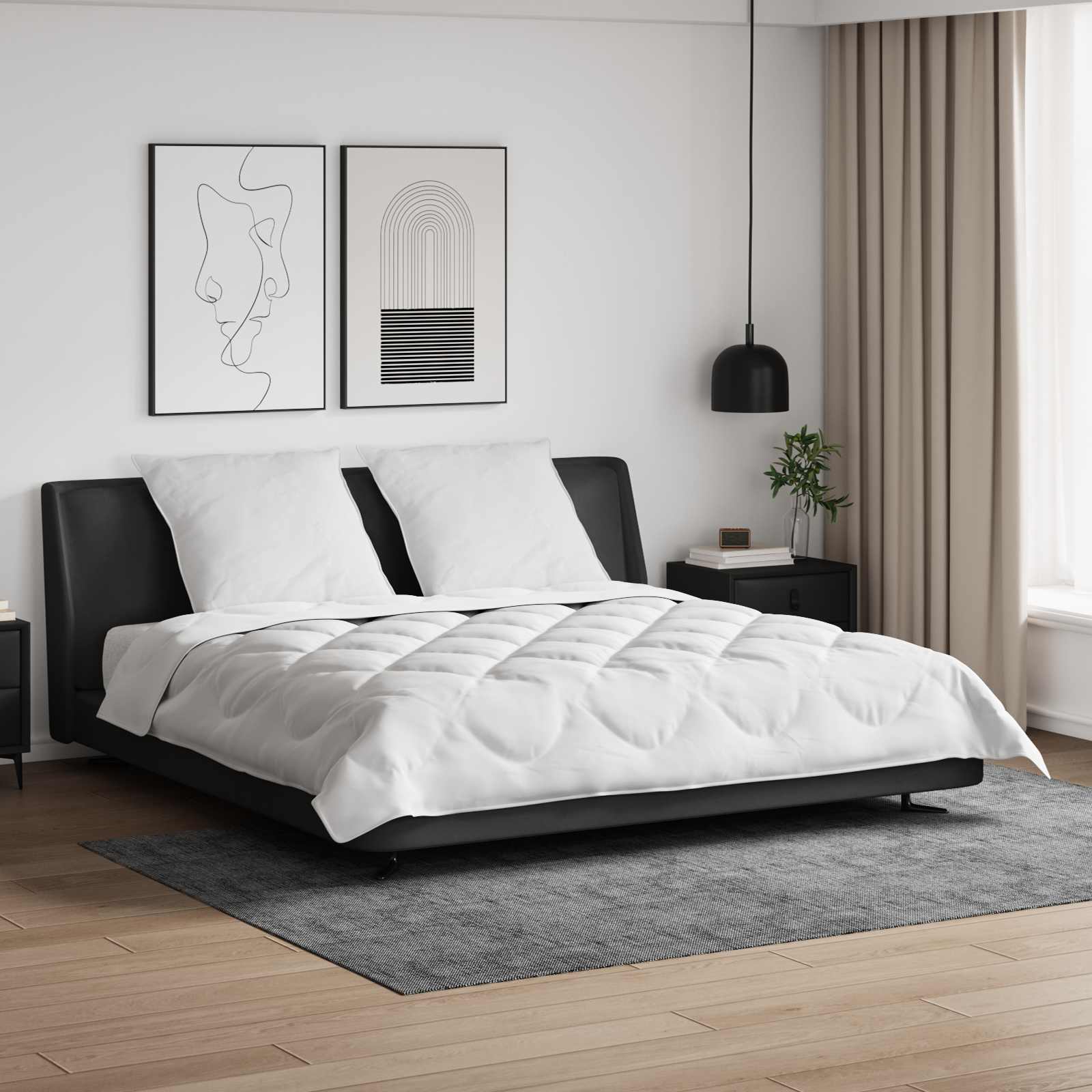 Års tid dyne med pude 3 pcs Hvid Microfiber