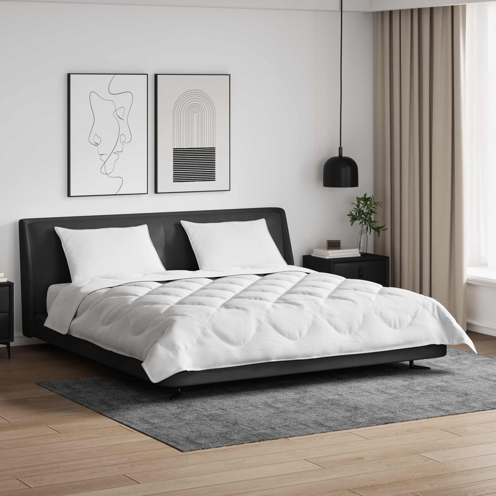 Års tid dyne med pude 3 pcs Hvid Microfiber