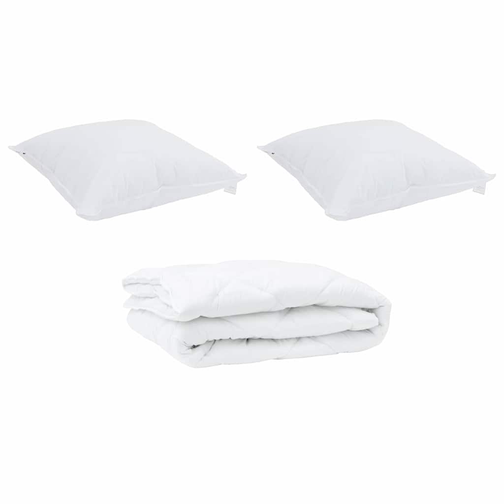 Års tid dyne med pude 3 pcs Hvid Microfiber