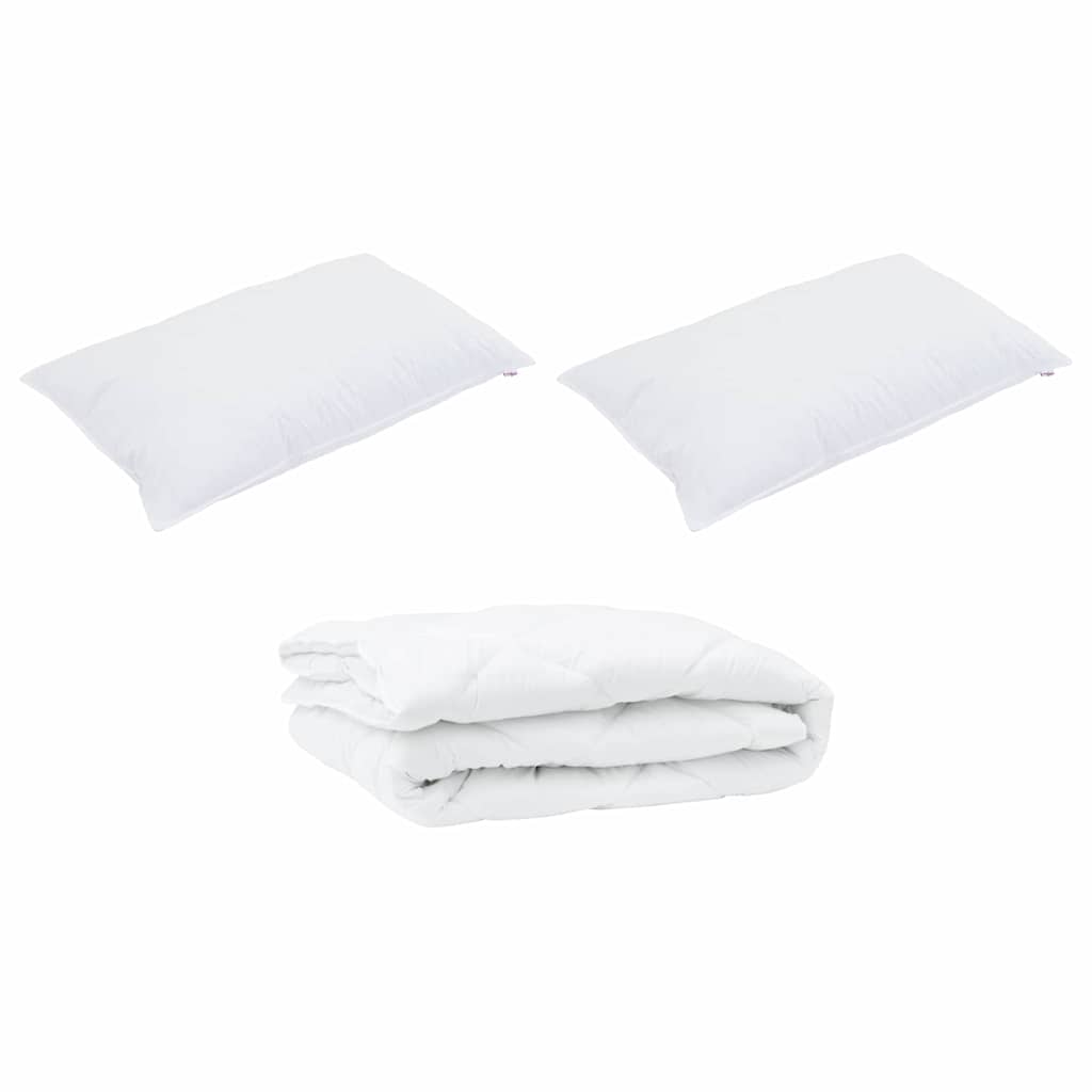 Års tid dyne med pude 3 pcs Hvid Microfiber