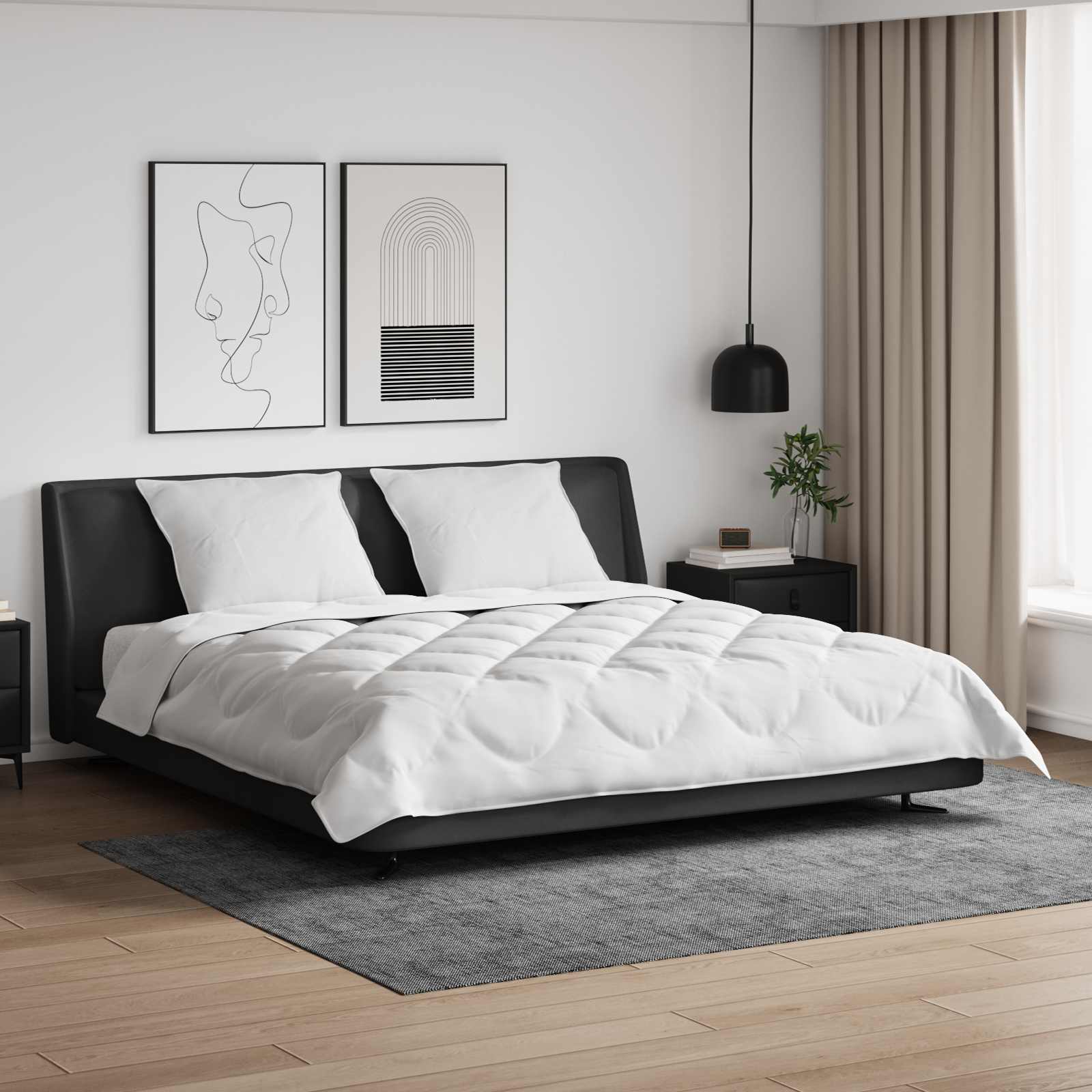 Års tid dyne med pude 3 pcs Hvid Microfiber