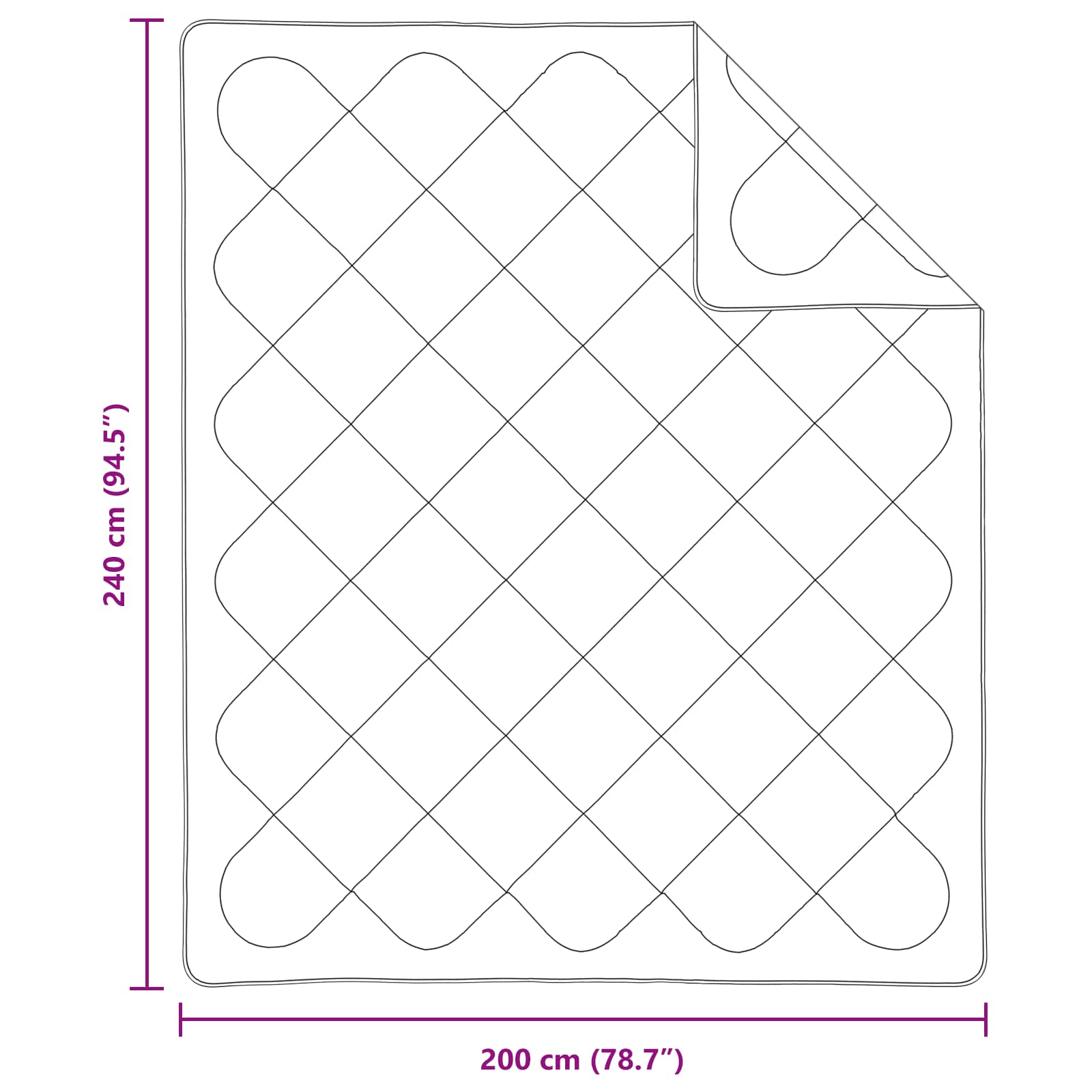 Dyne med pude 3 pcs Hvid Microfiber