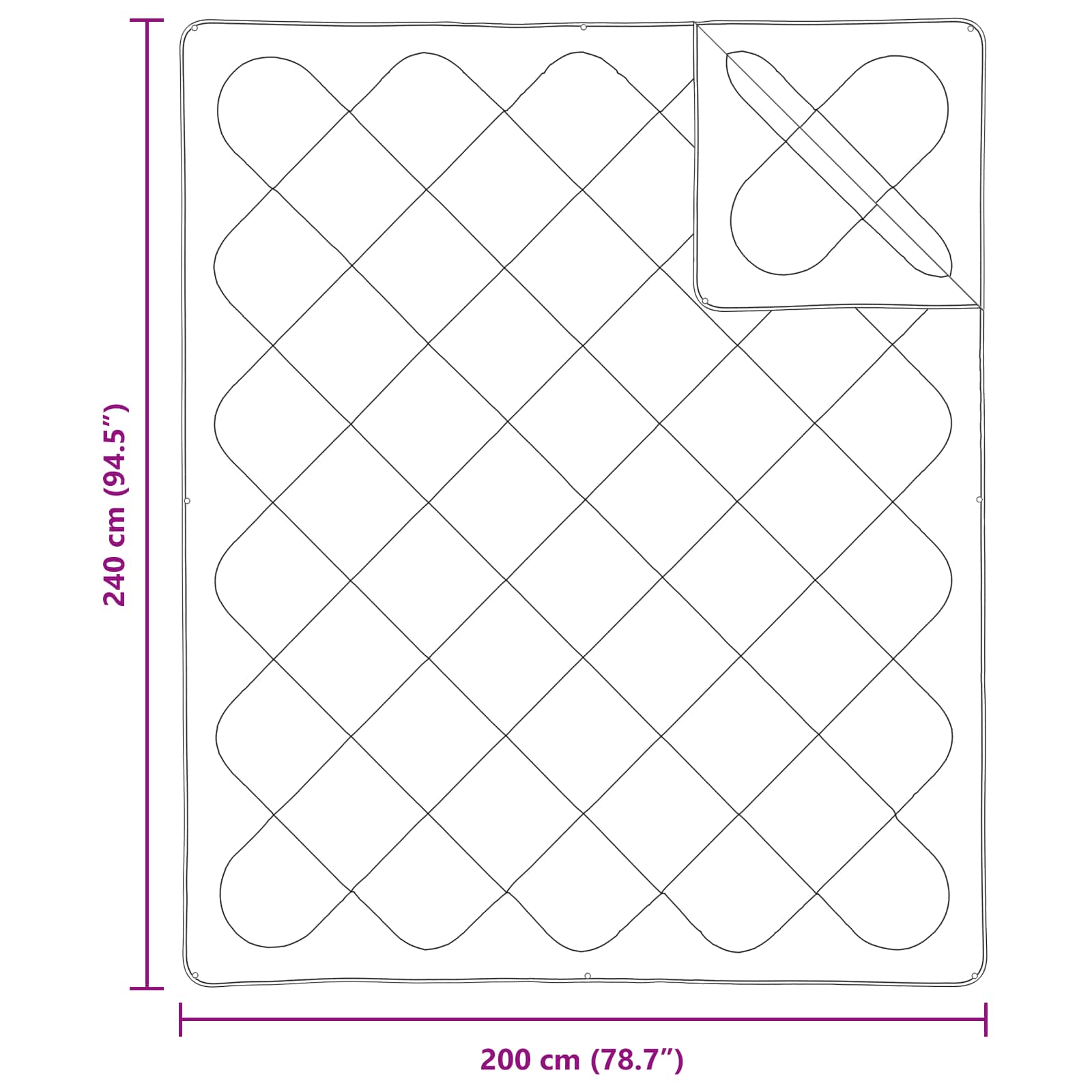 Dynebetræk Sæt med pude 3 pcs Hvid Mikrofiber og Dunfjer