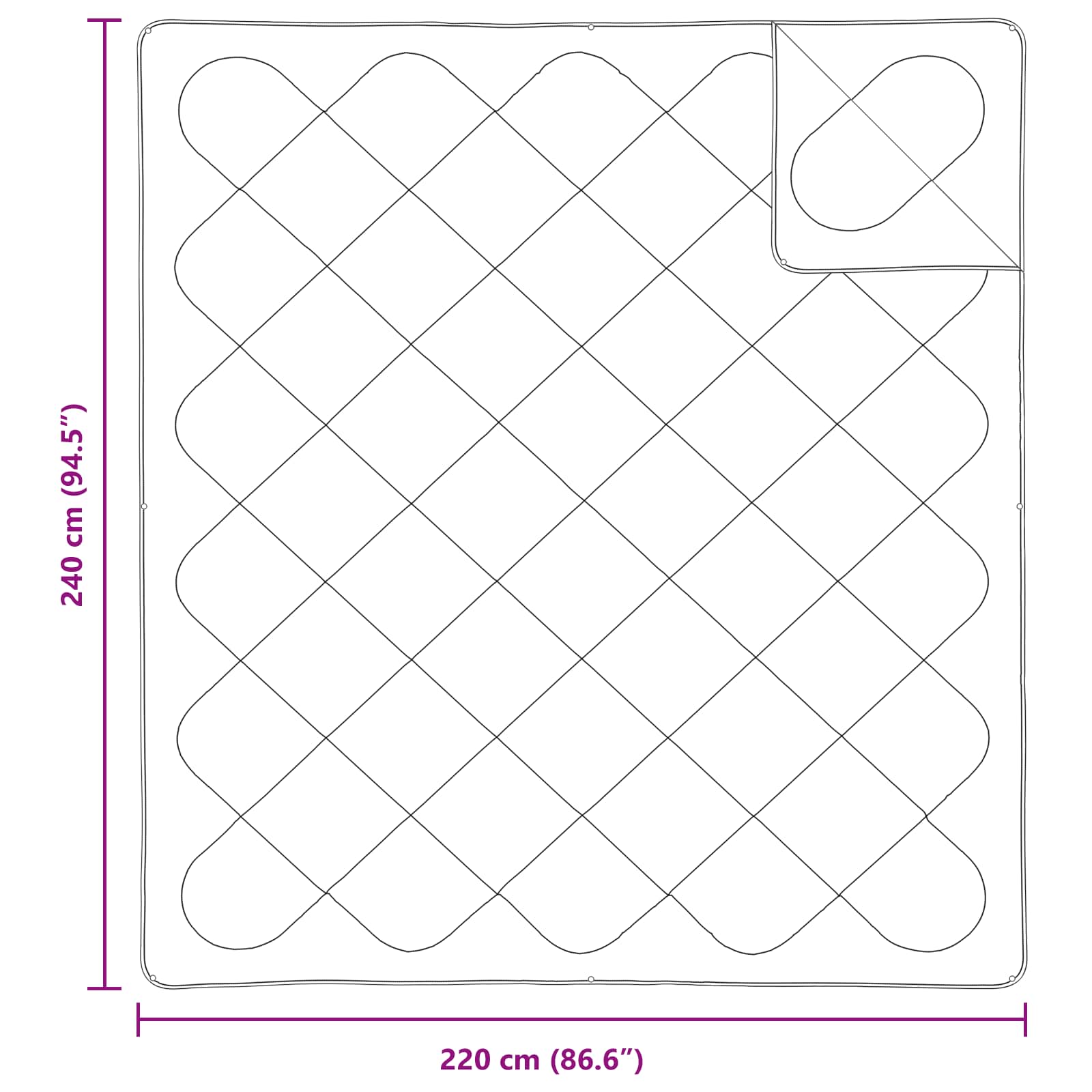 Dynebetræk Sæt med pude 3 pcs Hvid Mikrofiber og Dunfjer