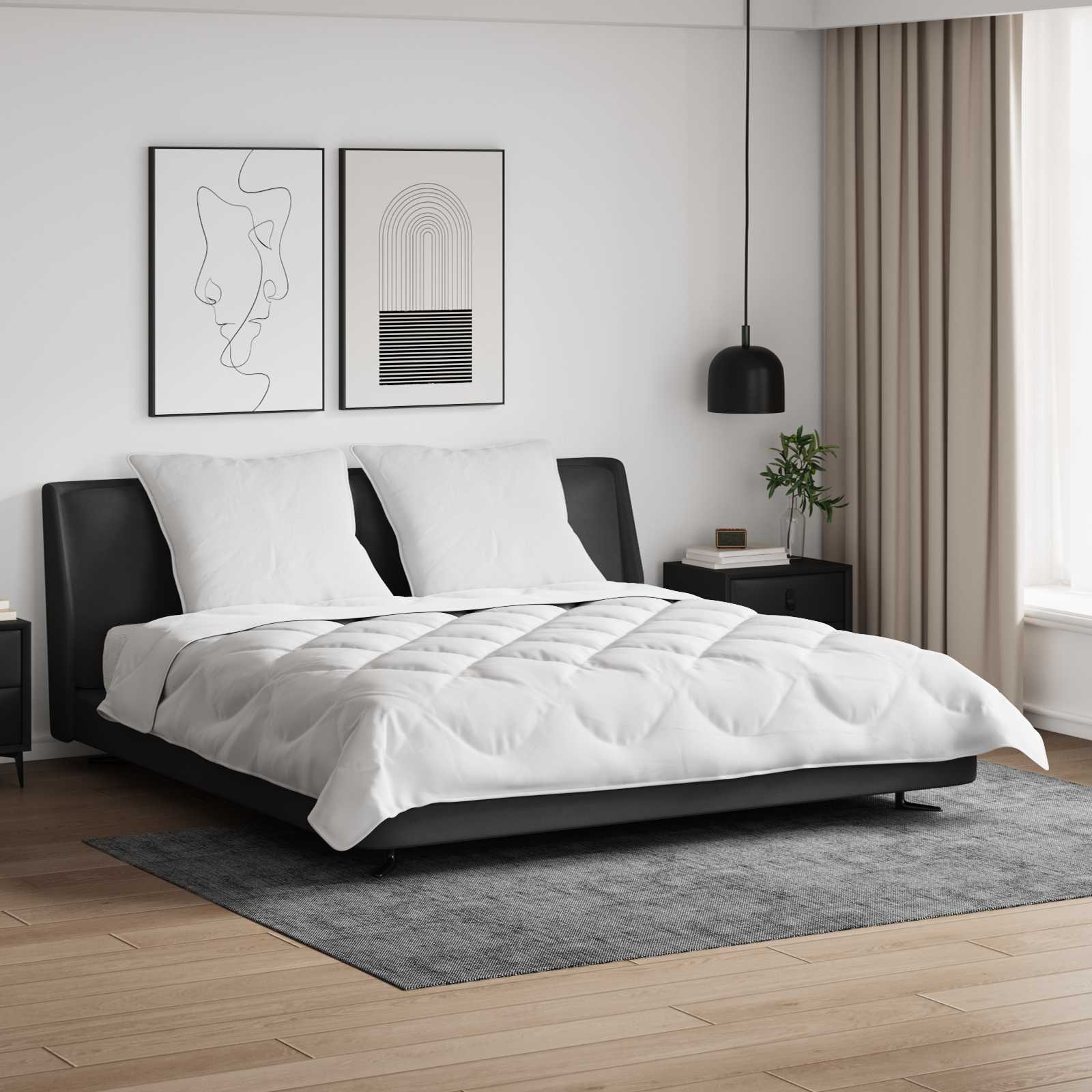 Dyne med pude 3 pcs Hvid Mikrofiber