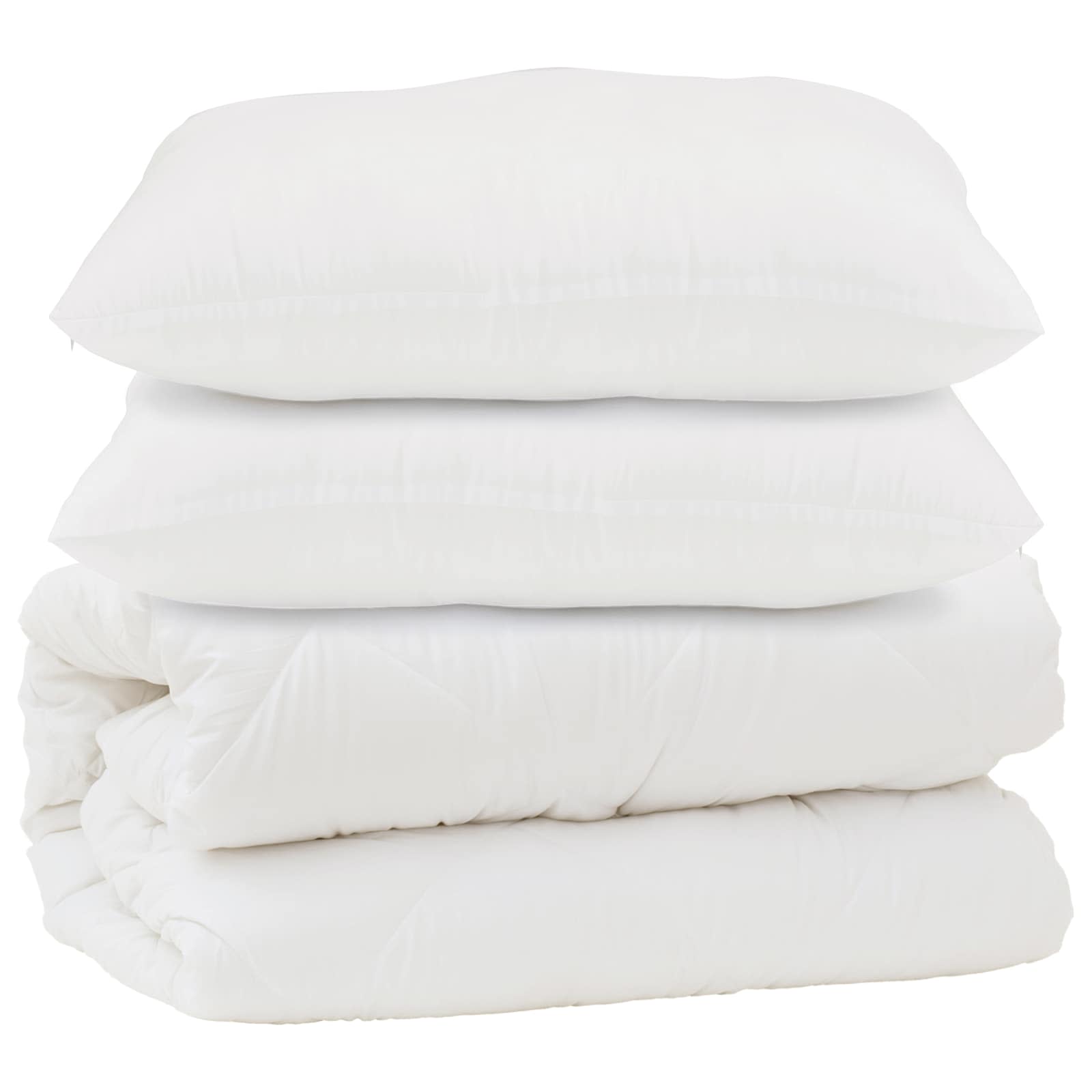 Dyne med pude 3 pcs Hvid Mikrofiber