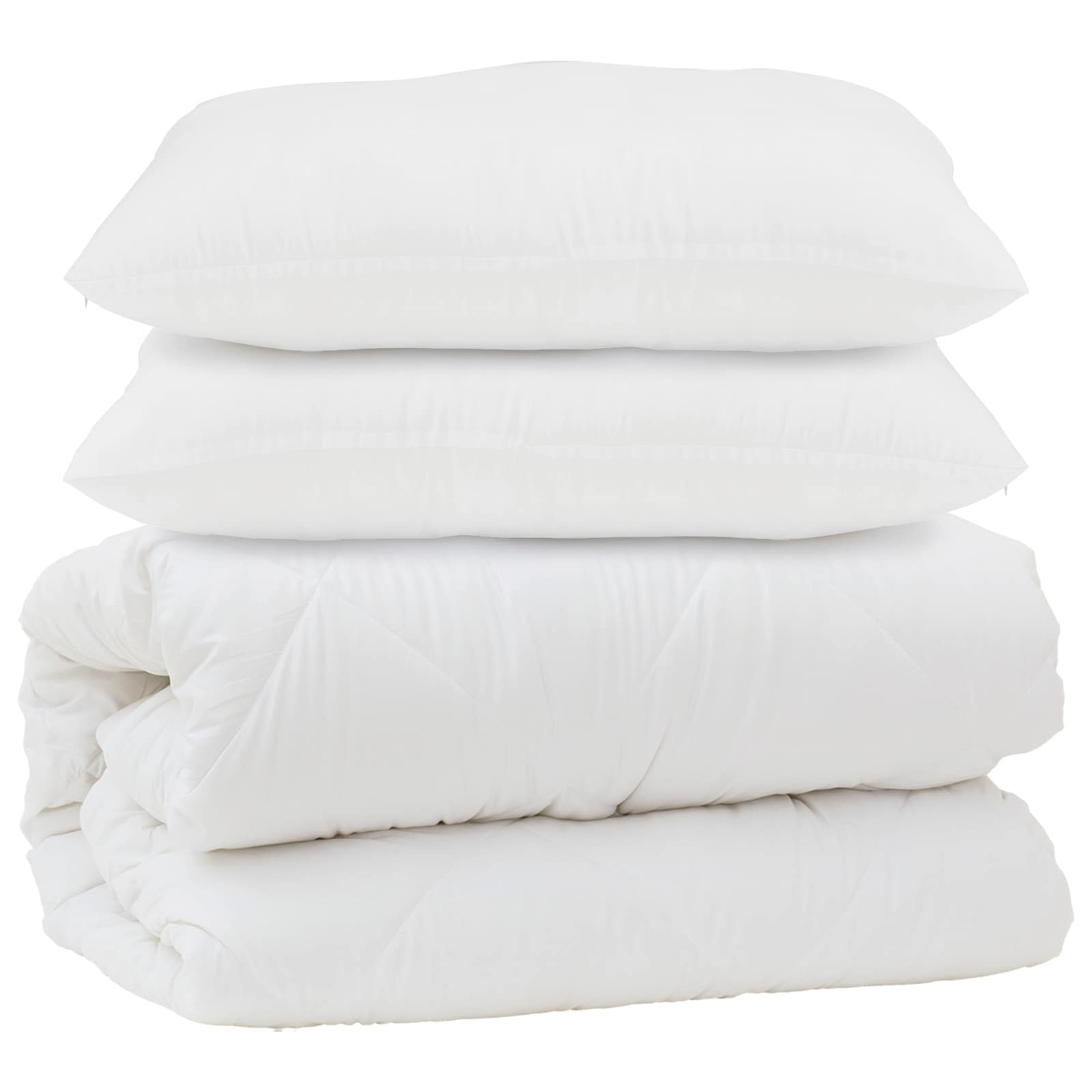Dyne med pude 3 pcs Hvid Mikrofiber