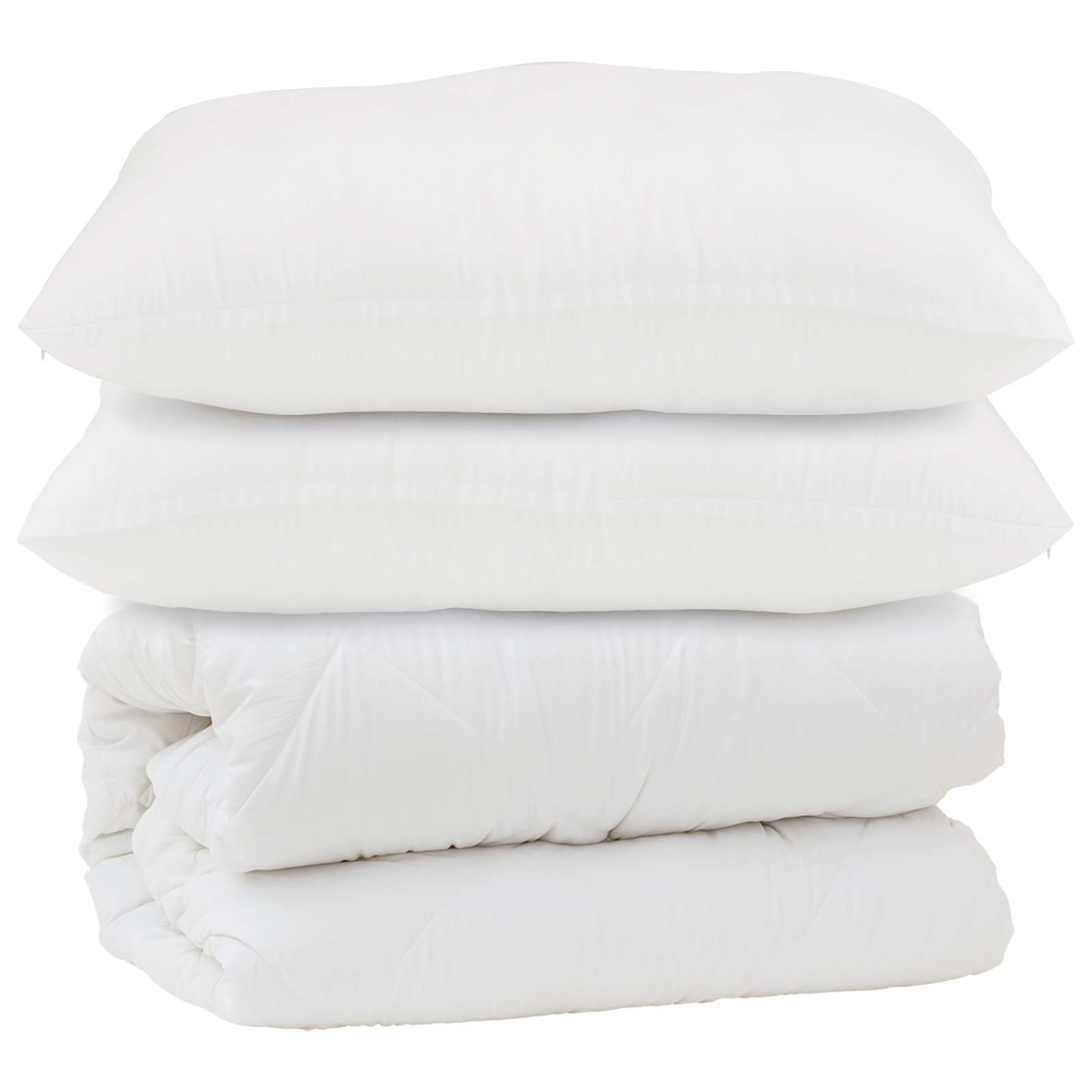 Dyne med pude 3 pcs Hvid Mikrofiber