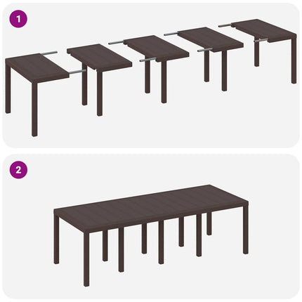 Havemøbel Bord Brun 250 x 100 x 73 cm polyrattan