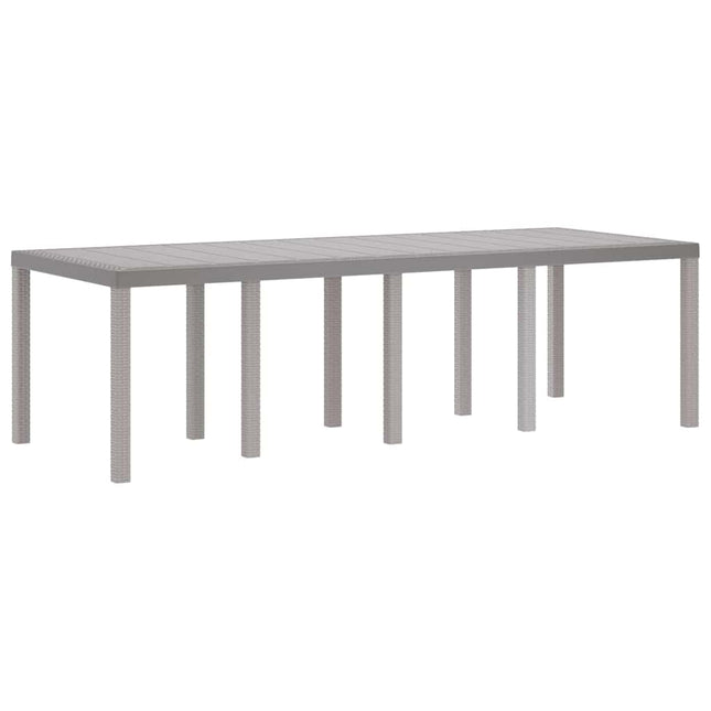 Vejrbestandig Havebord Lysegrå 250 x 100 x 73 cm polyrattan