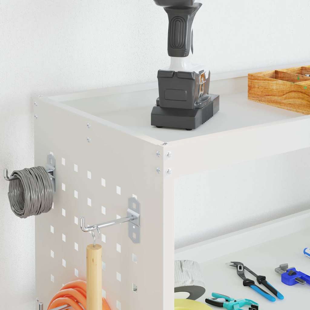 Værktøjsvogn med hylde Hvid 75 x 35 x 73 cm Koldvalset stål