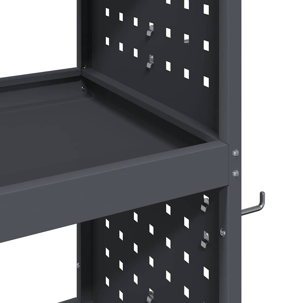 Værktøjsvogn med hylde Antracit 75 x 35 x 73 cm Koldvalset stål