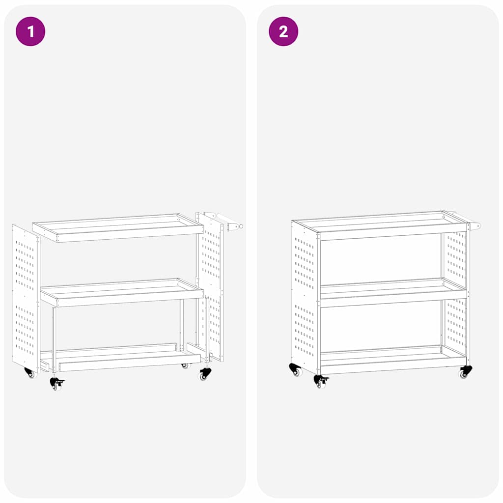 Værktøjsvogn med hylde Antracit 75 x 35 x 73 cm Koldvalset stål