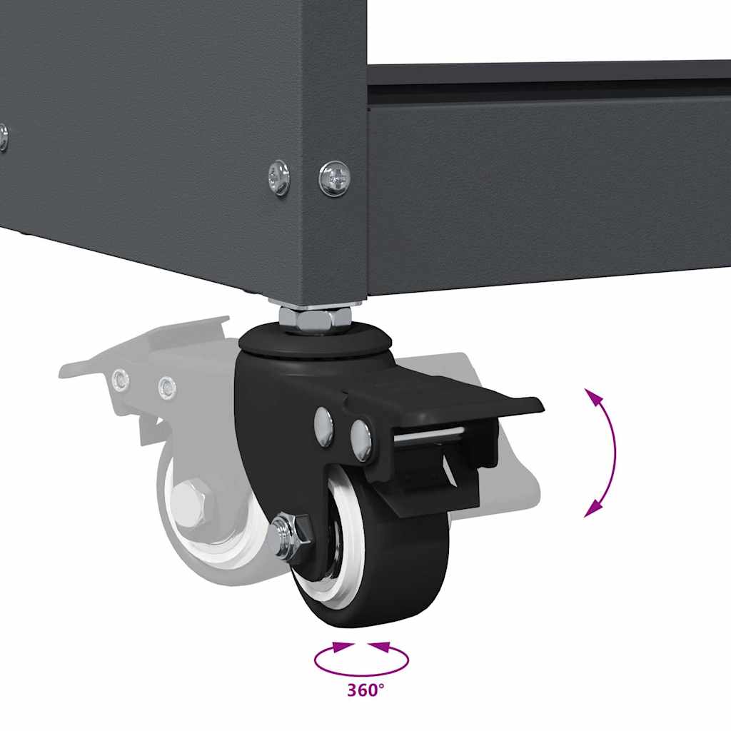 Værktøjsvogn med hylde Antracit 75 x 35 x 73 cm Koldvalset stål