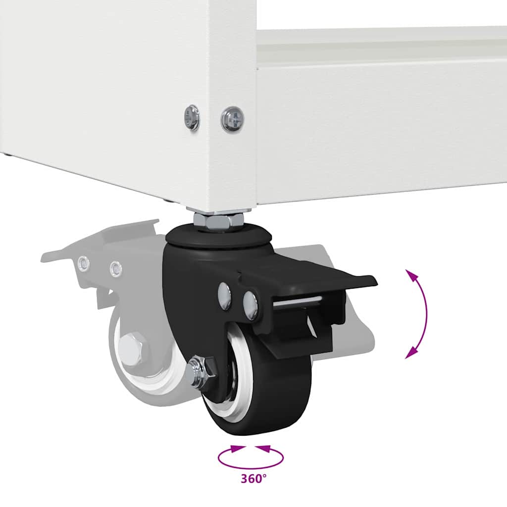 Værktøjsvogn med hylde Hvid 65 x 35 x 111 cm Koldvalset stål