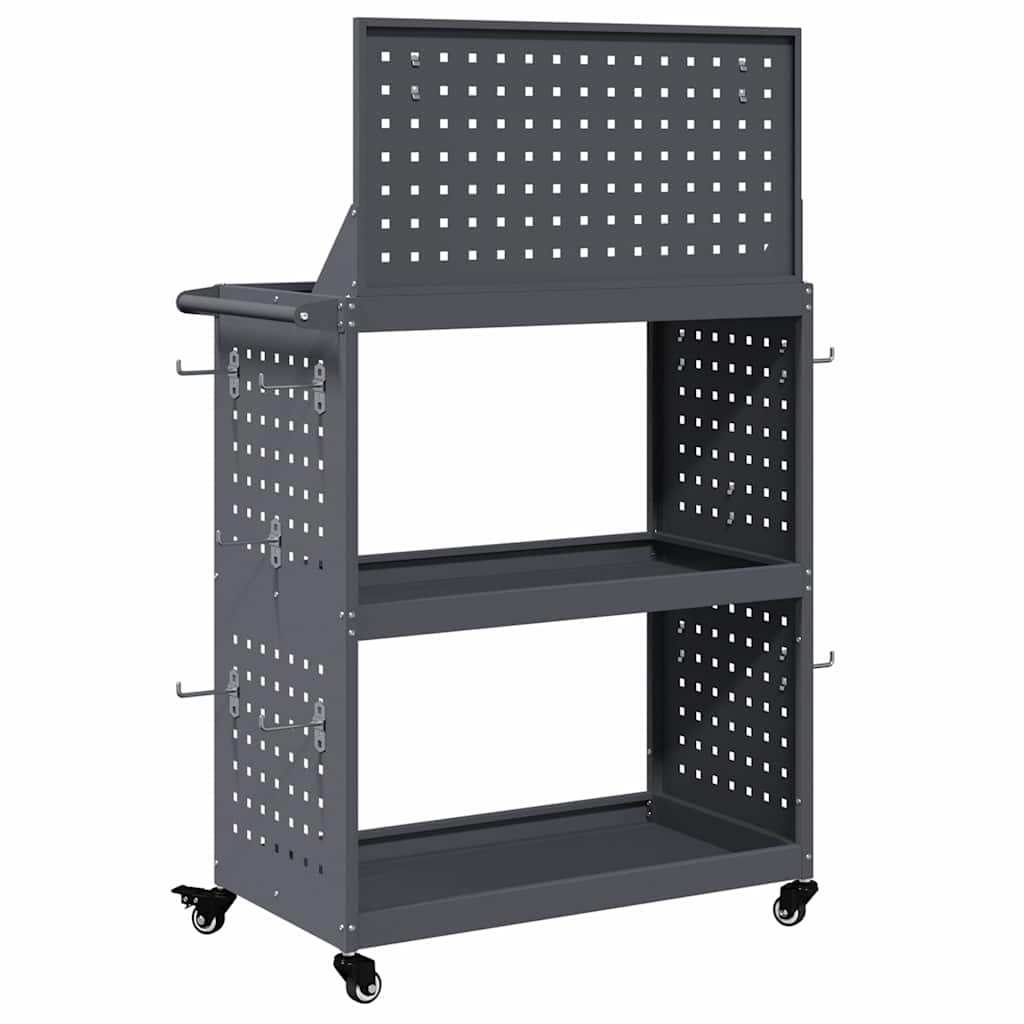 Værktøjsvogn med hjul Antracit 65 x 35 x 111 cm Koldvalset stål