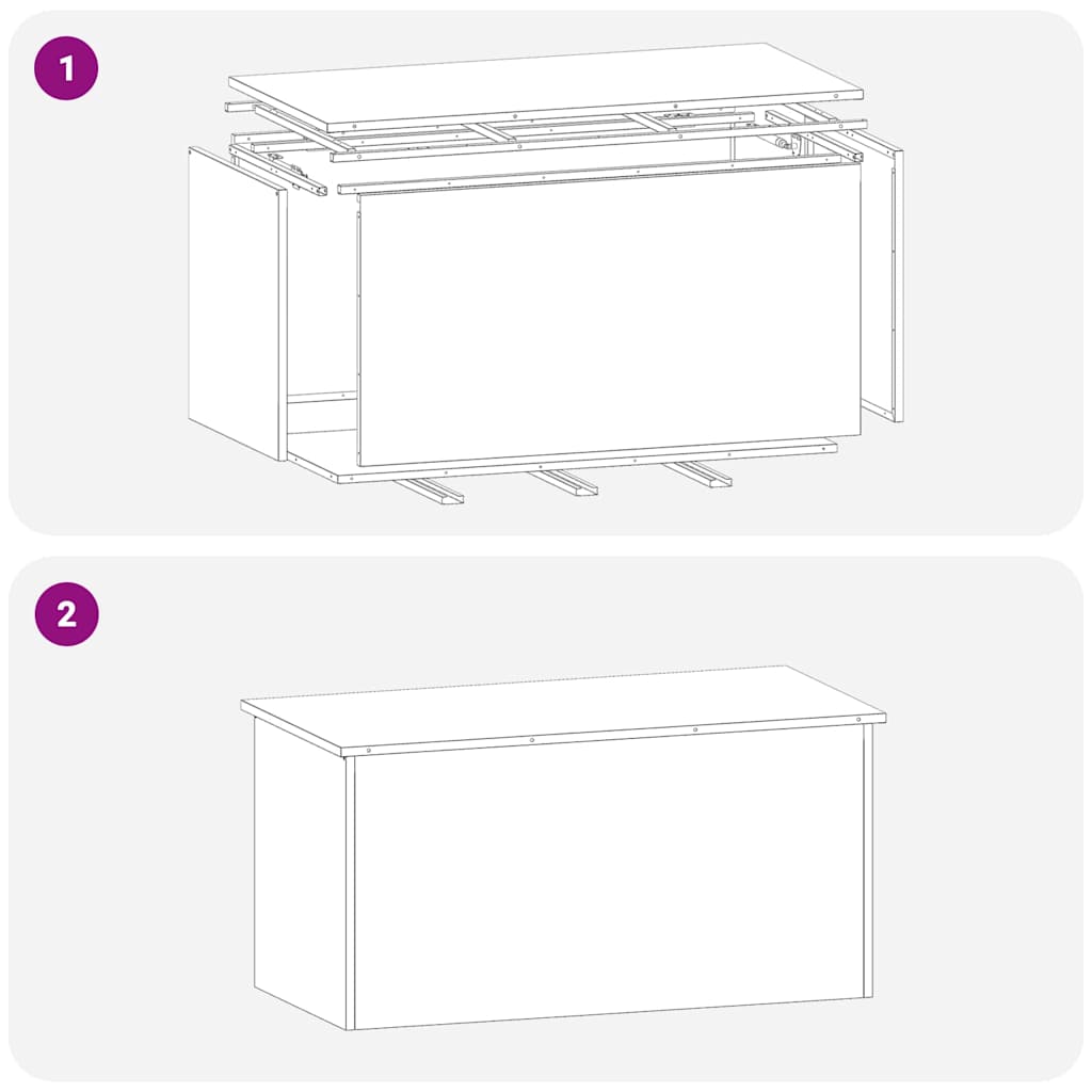 Udendørs Opbevaringskasse Sort 100 x 50,5 x 50 cm Stål