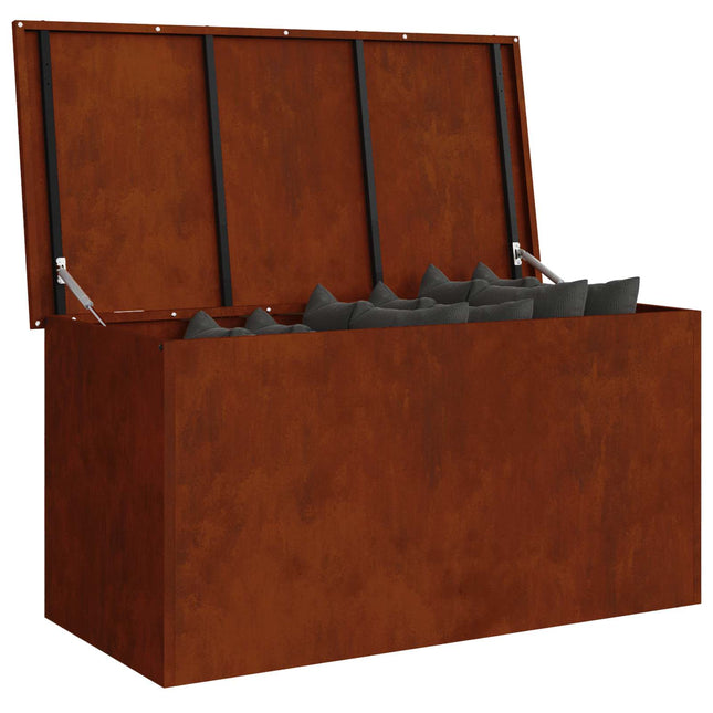 Have opbevaringspude kasse Stål 100 x 50,5 x 50 cm 220 Rusten